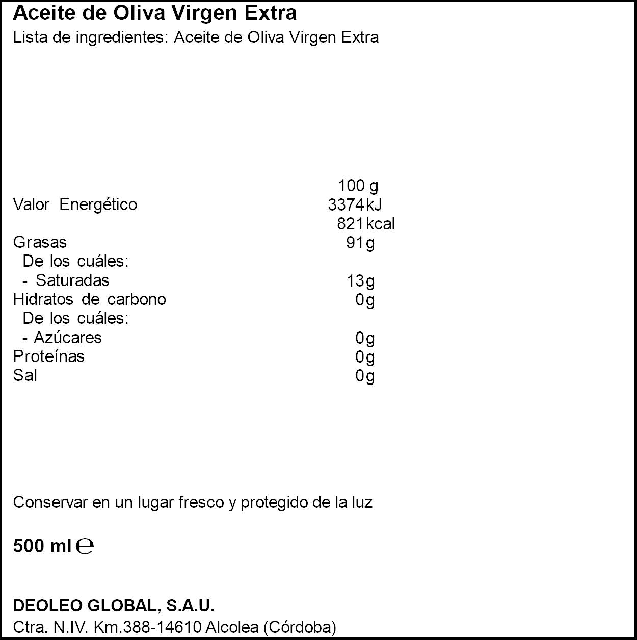 Aceite oliva virgen extra Oda n5 500ml