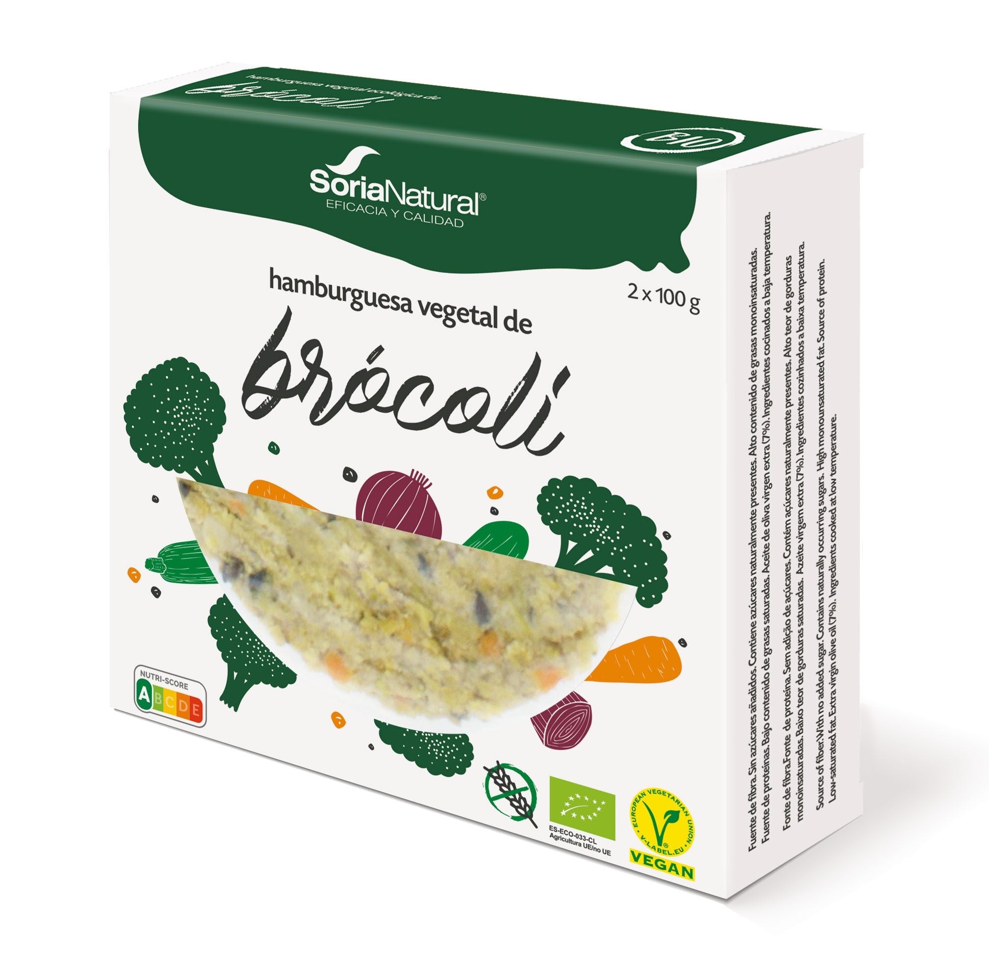 Hamburguesa de brocoli bio Soria natural p2 100g/u