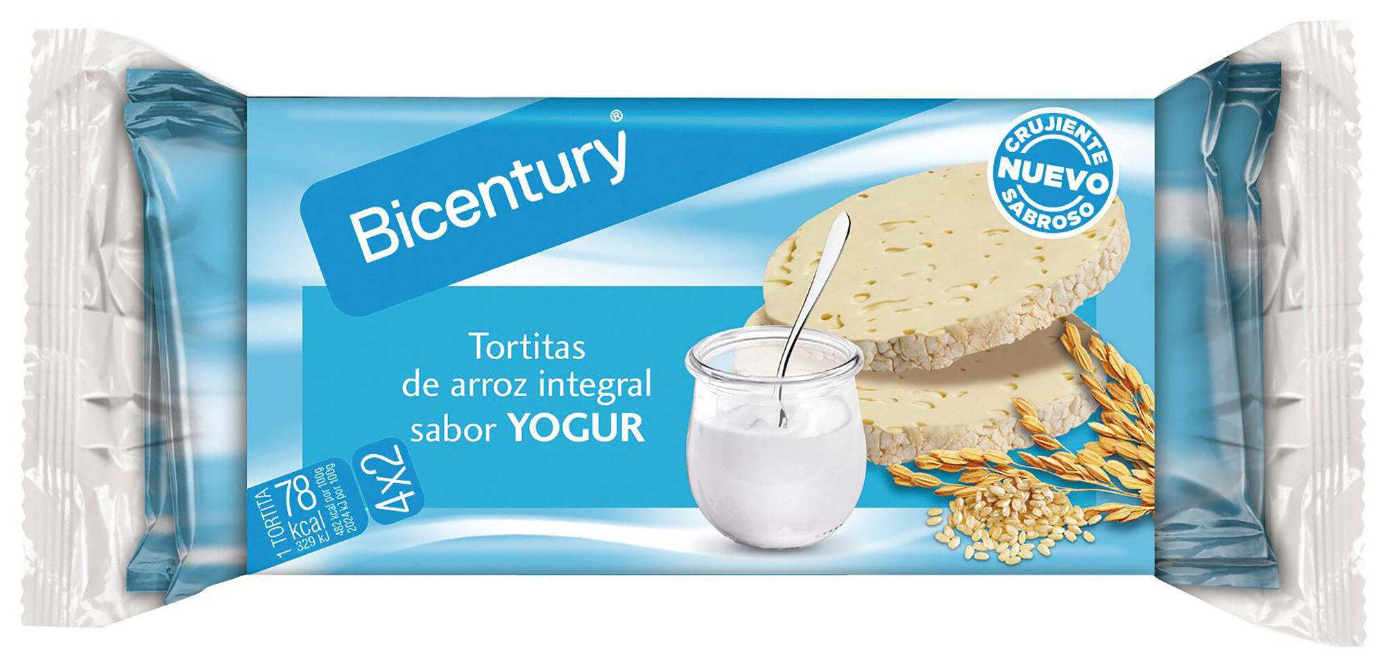 Tortita de arroz integral yogur Bicentury 4x2