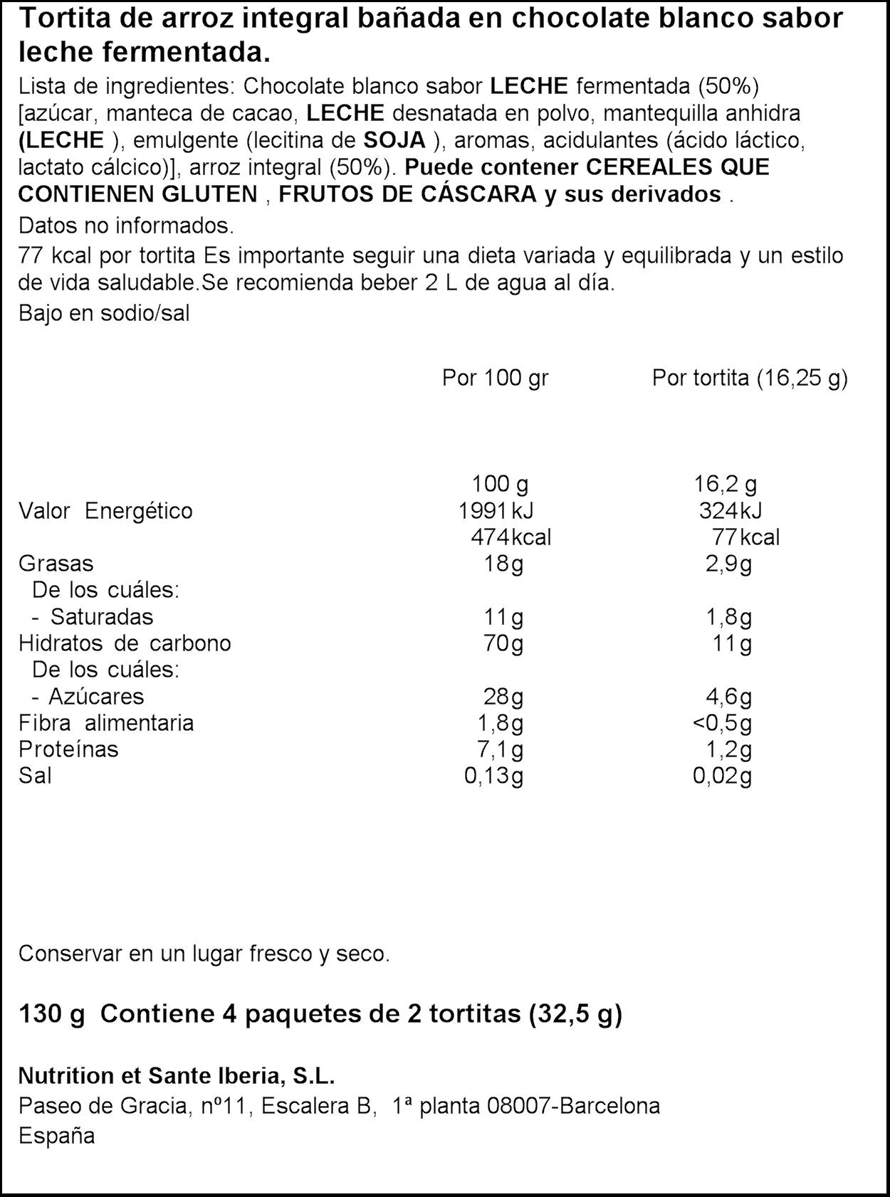 Tortita de arroz integral yogur Bicentury 4x2