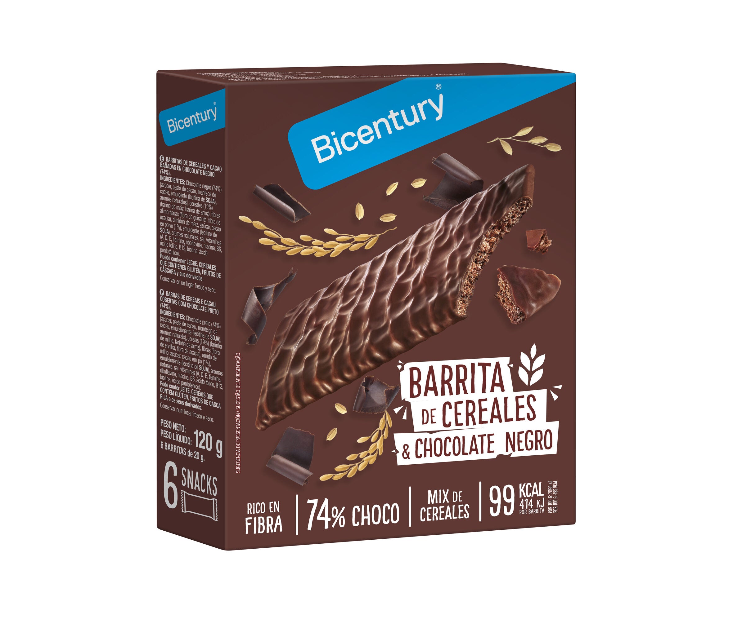 Barrita choc/negr sacialis Bicentury 120g