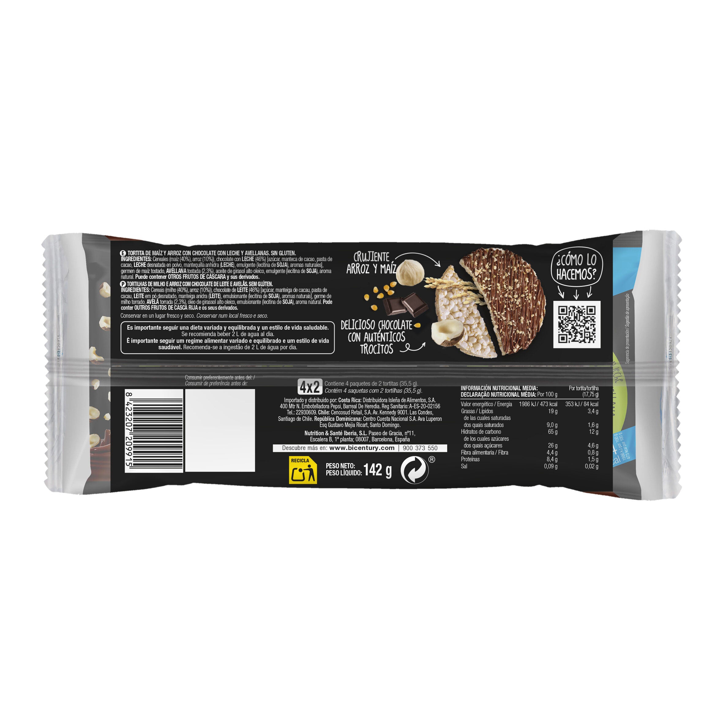 Tortita chocol blanc c/fruts rojs Bicentury p4 131.2g