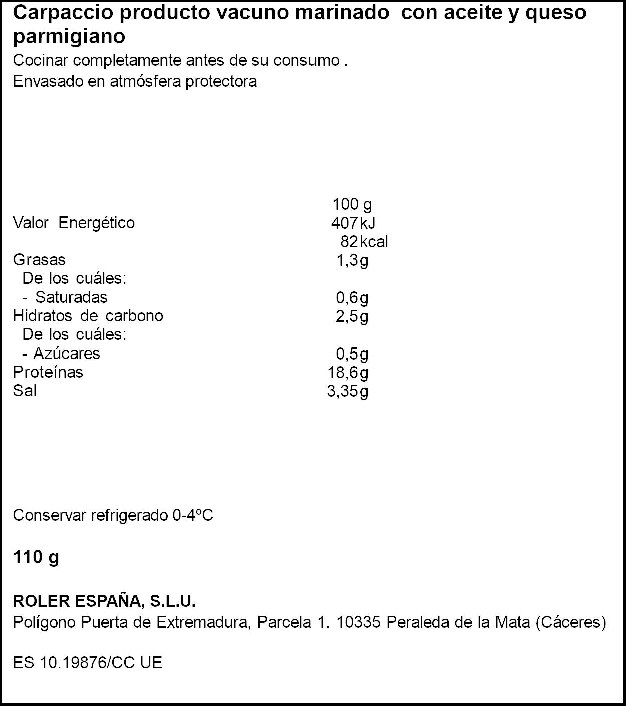 CARPACCIO 110gr