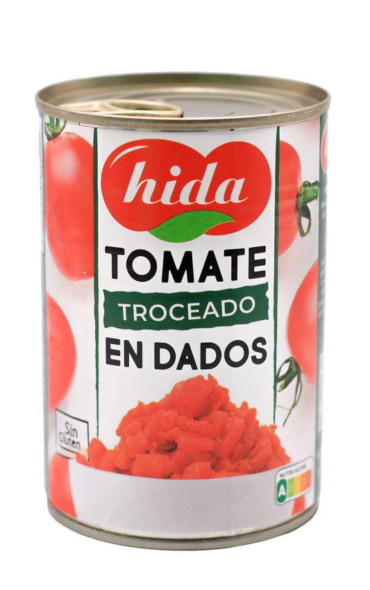 Tomate troceado natural extra dados lata Hida 390g escurr La Despensa