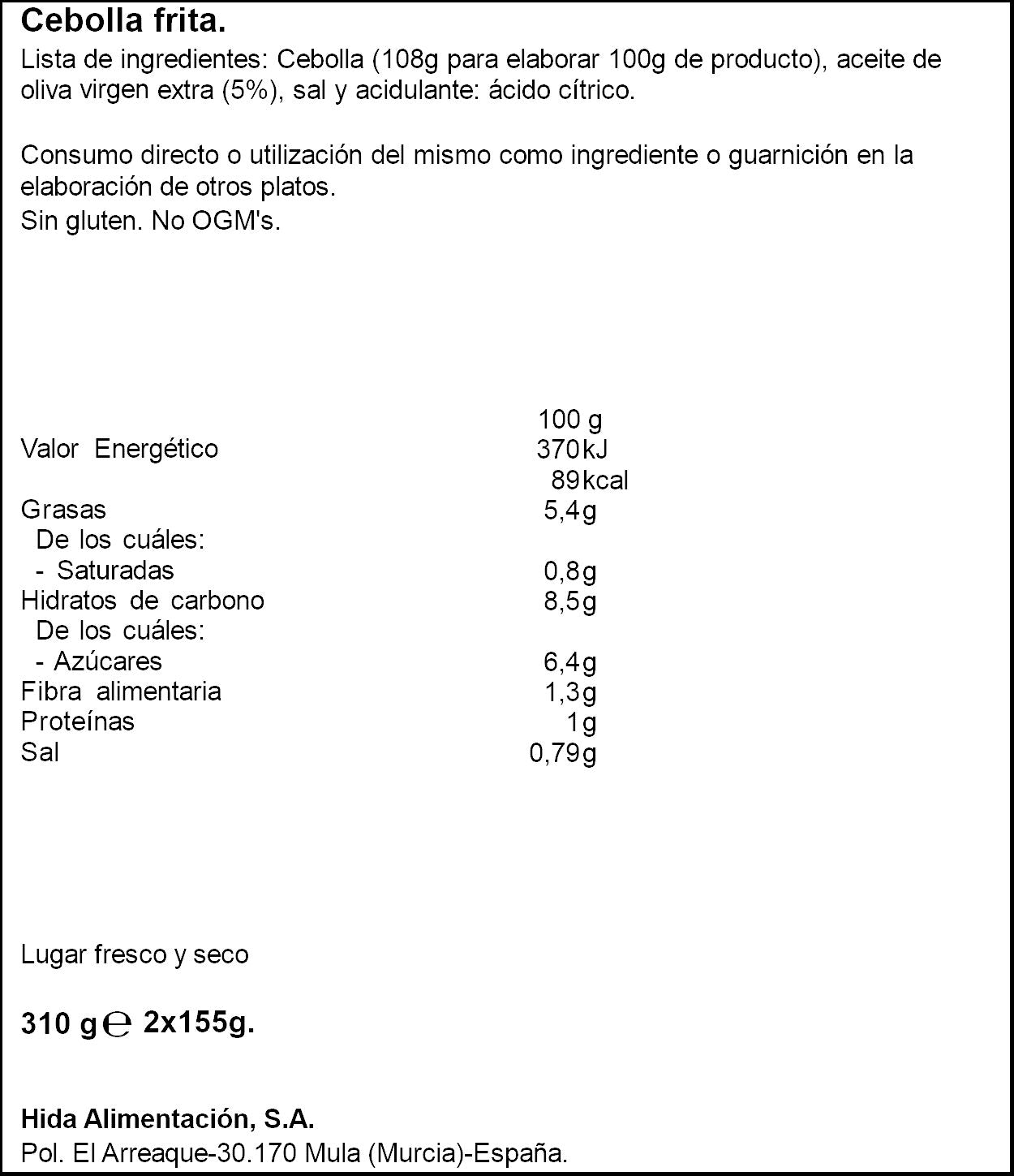 Cebolla frita lata Hida p2 155g