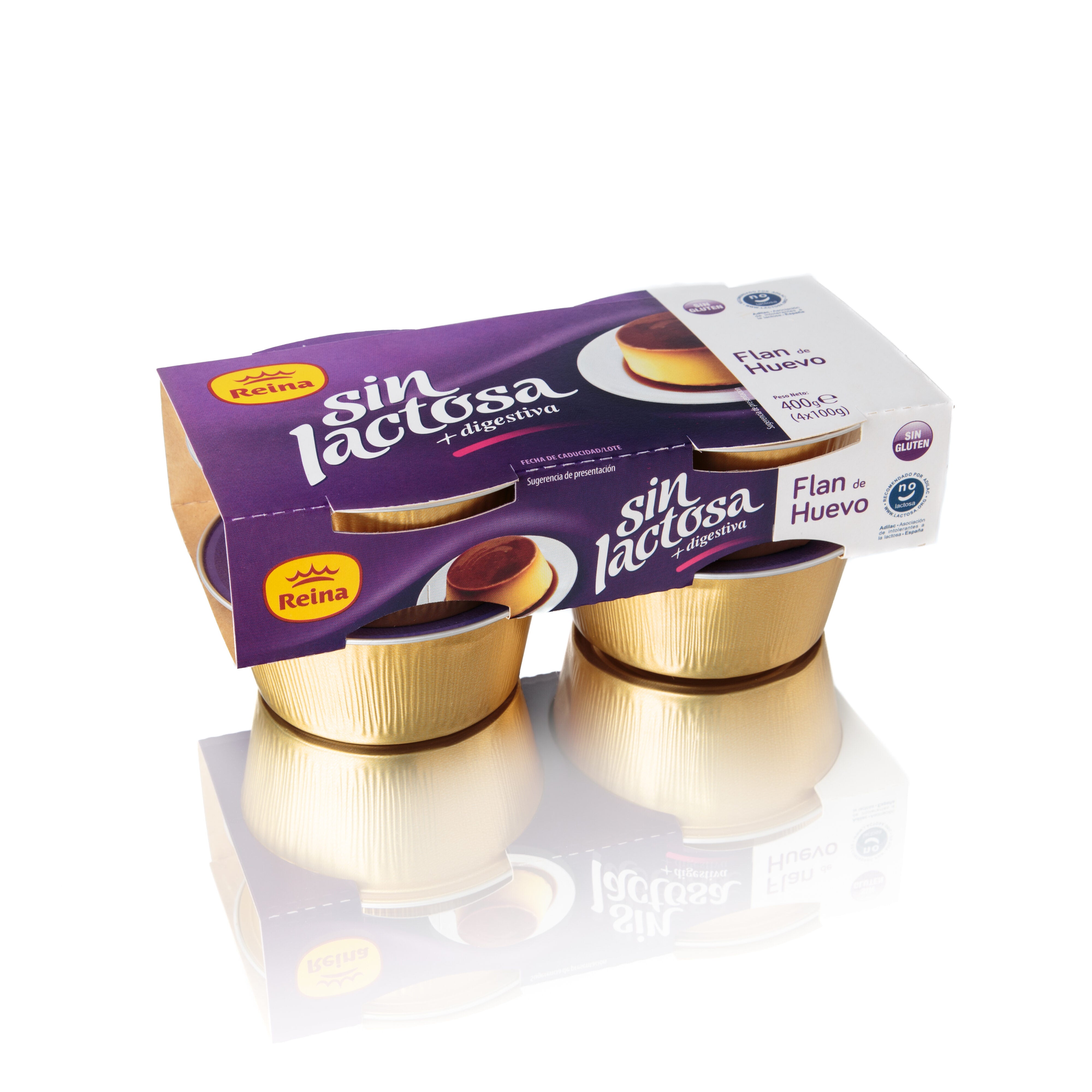 Flan huevo s/lactosa Reina p4 100g/u