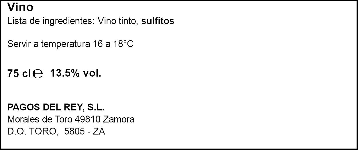 Vino tinto tempranillo toro Bajoz 750ml