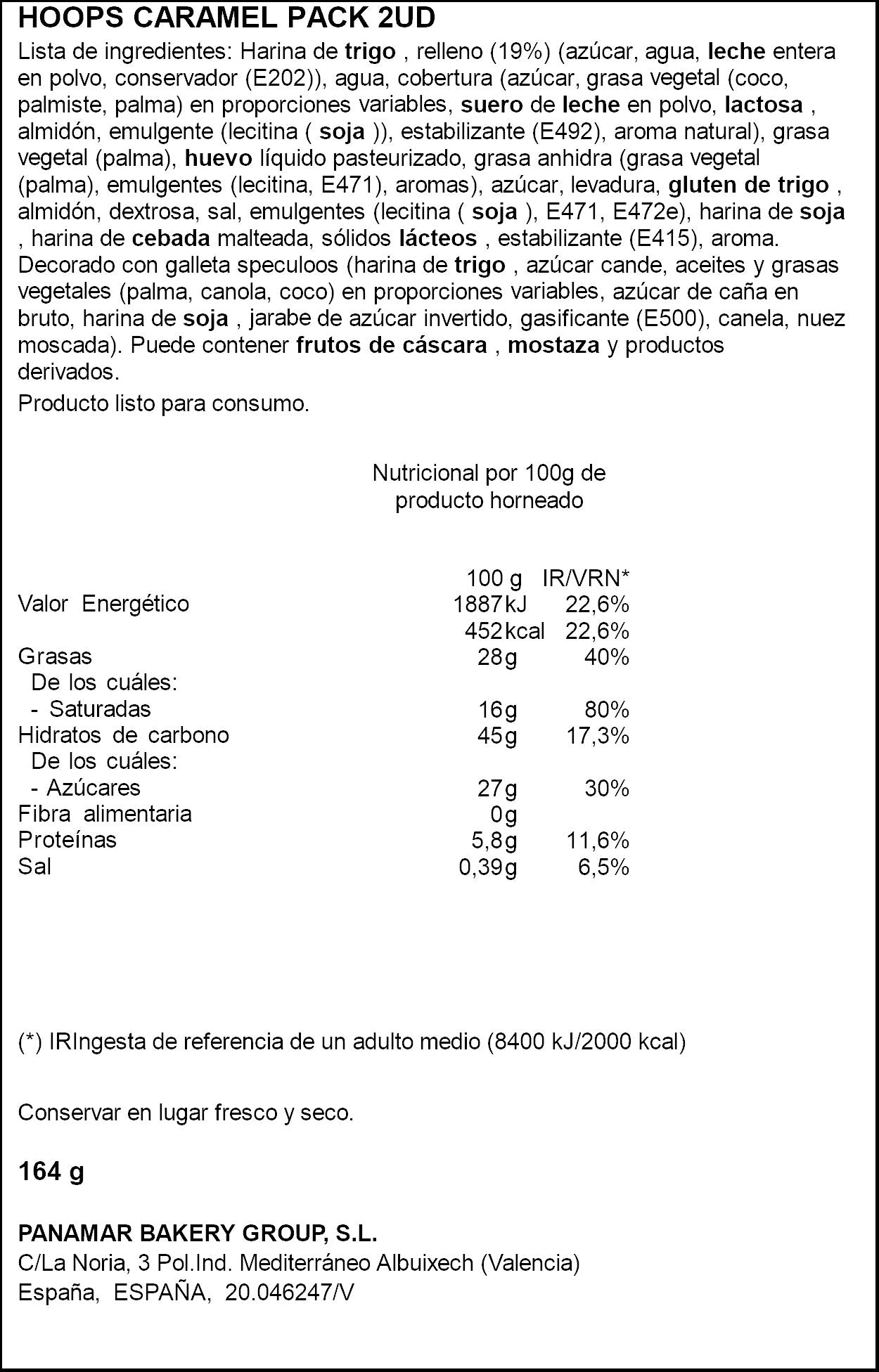 HOOPS CARAMELO P2 164G