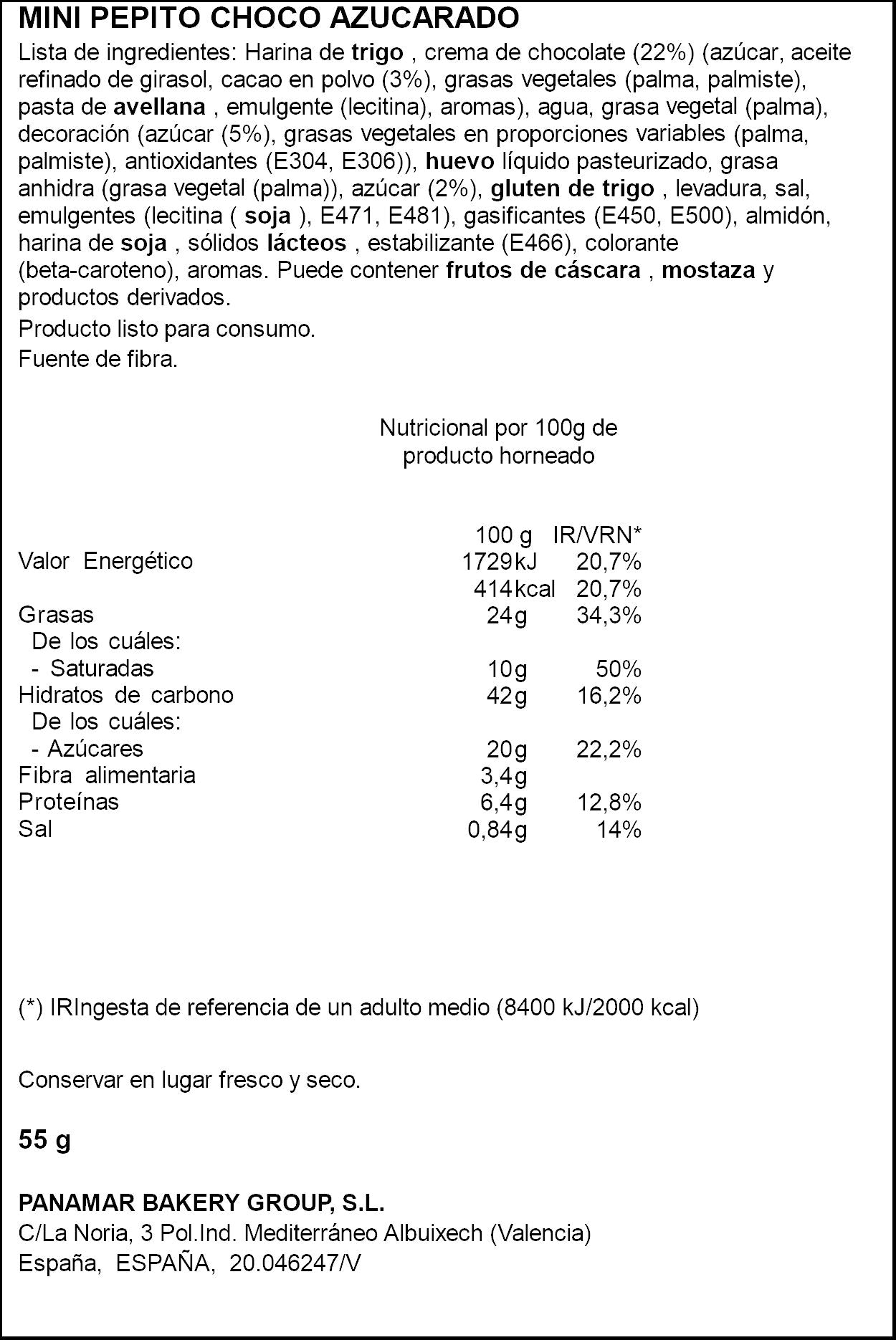 MINI PEPITO CHOCO AZUCARADO 55G