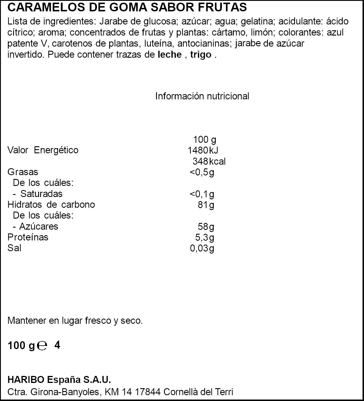 Golosina droppys Haribo 100g