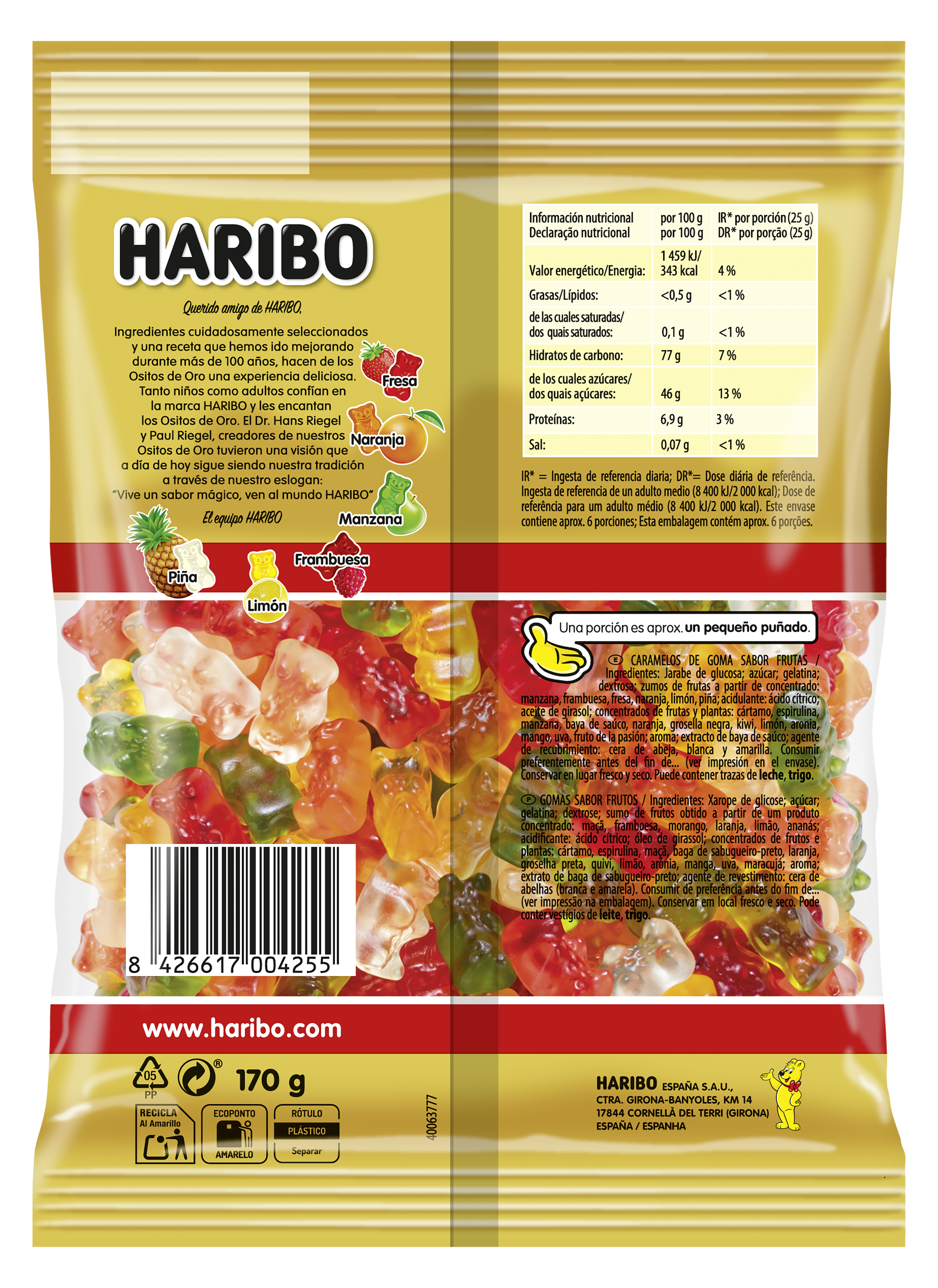 Gominolas ositos de oro Haribo 150g