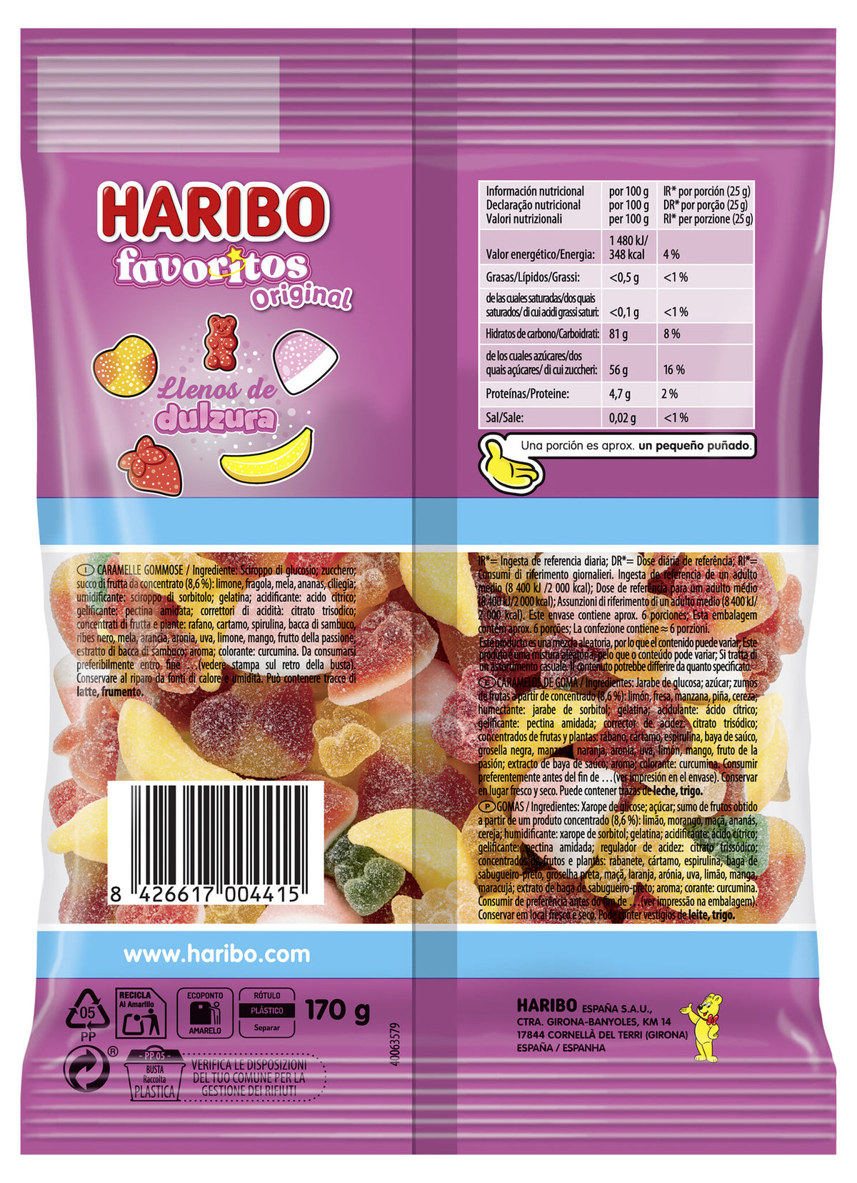 Gominolas favoritos Haribo 150g