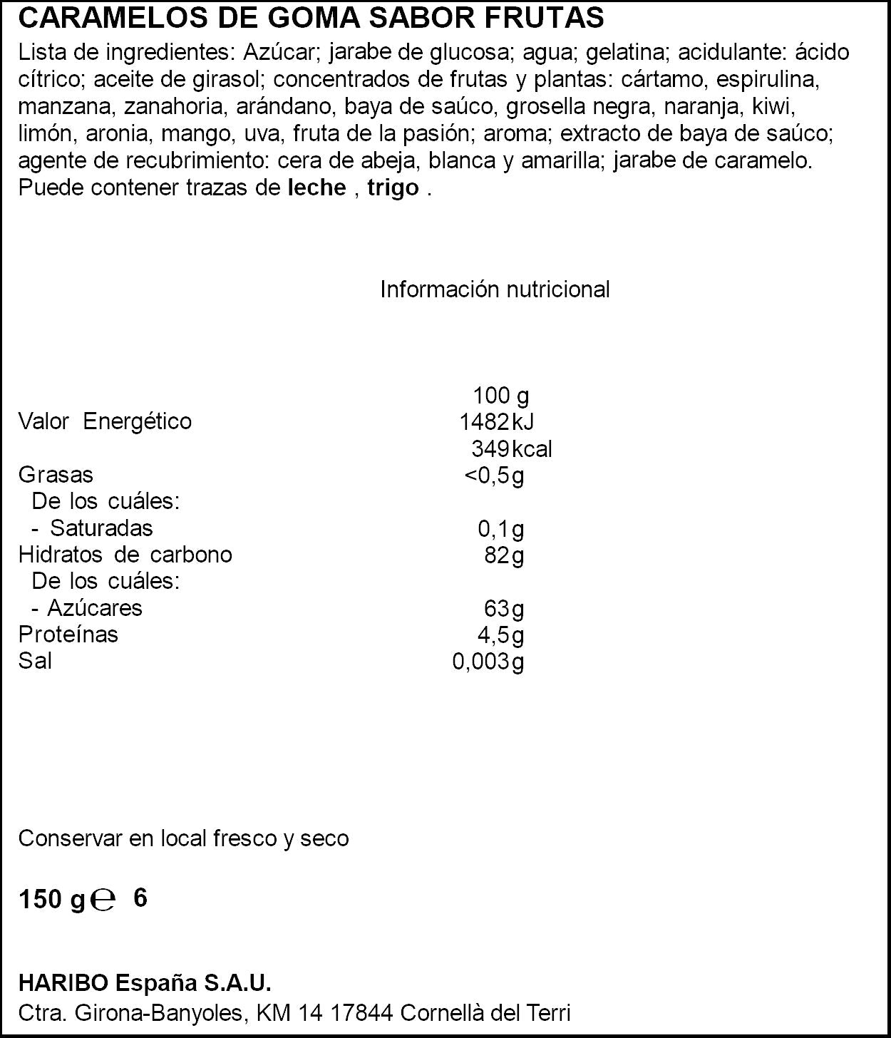 Gominolas tropifrutti Haribo 150g
