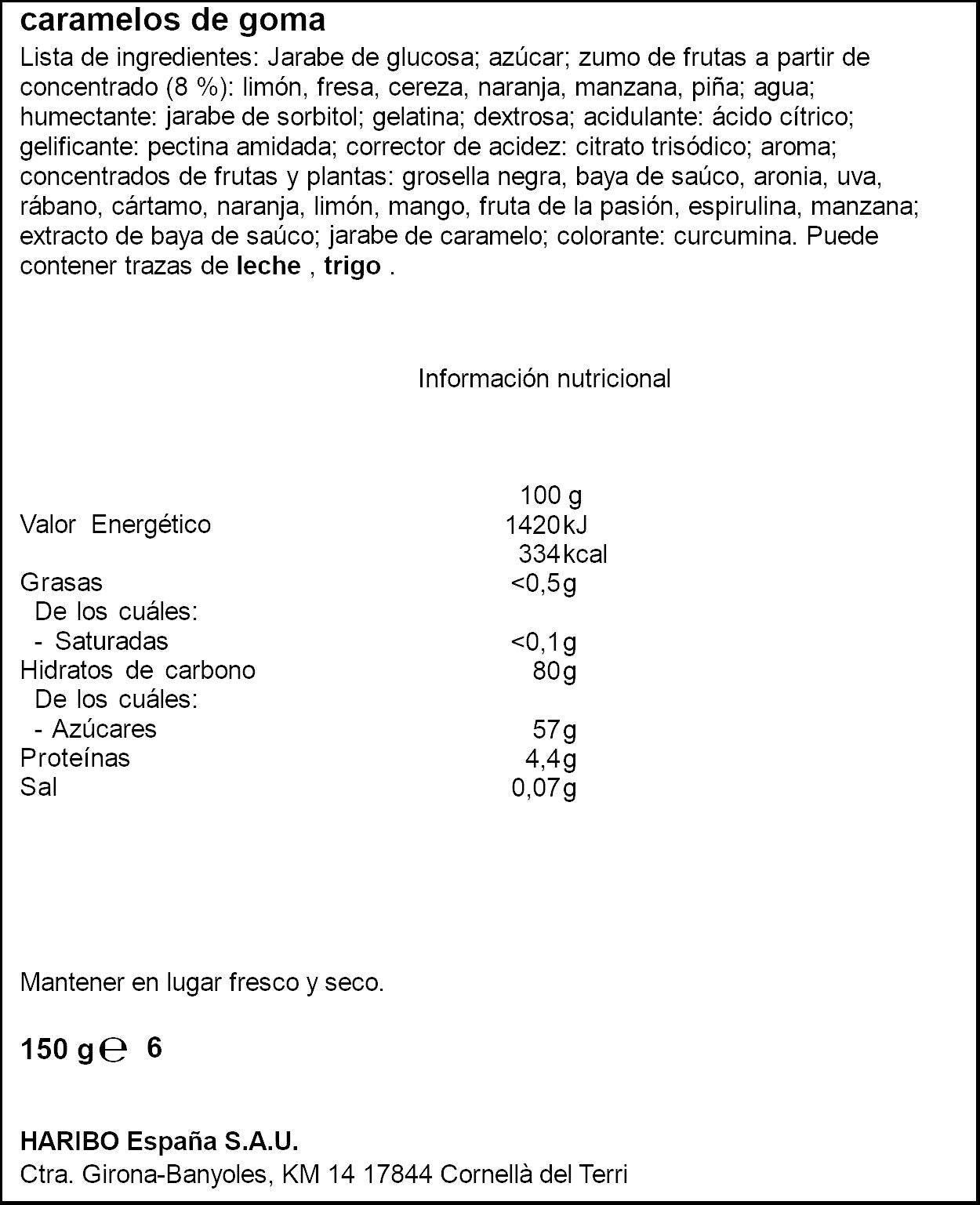 Gominolas favoritos Haribo 150g