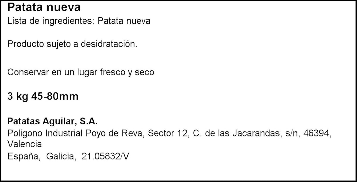 Patata gallega 3kg