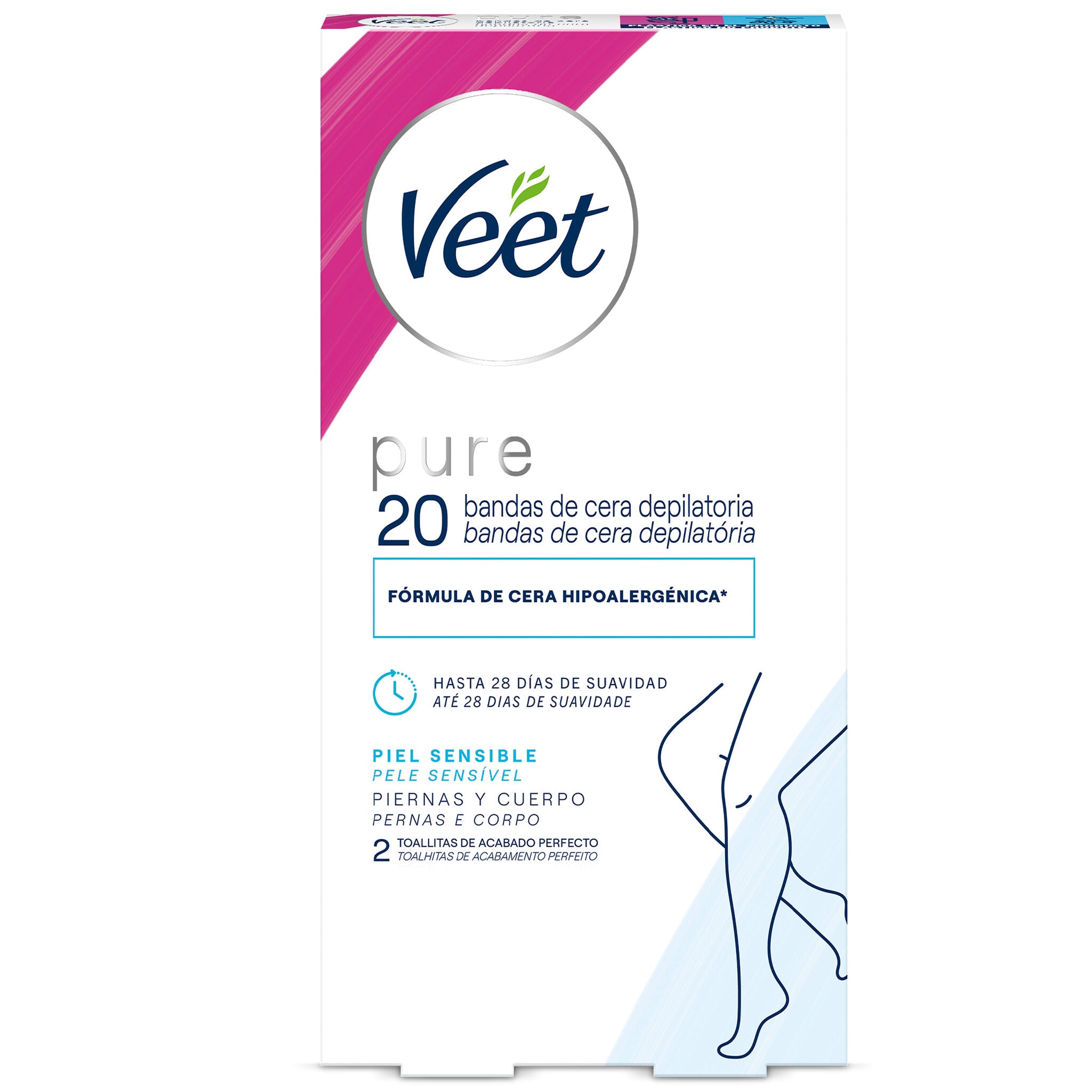 CERA DEPILATORIA BANDAS PIEL NORMAL VEET 20U