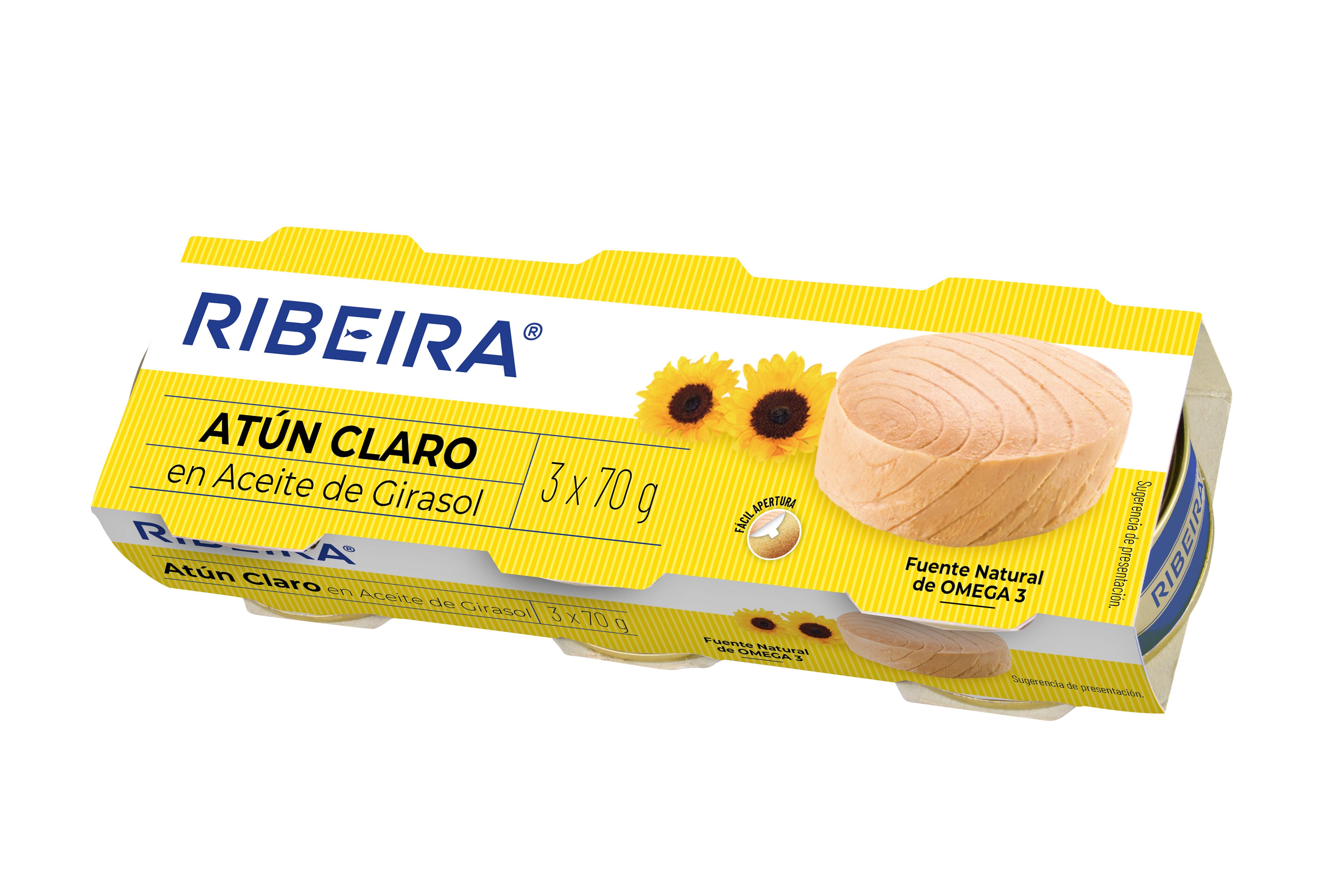 Atun claro aceite girasol Ribeira p3 52g escurr