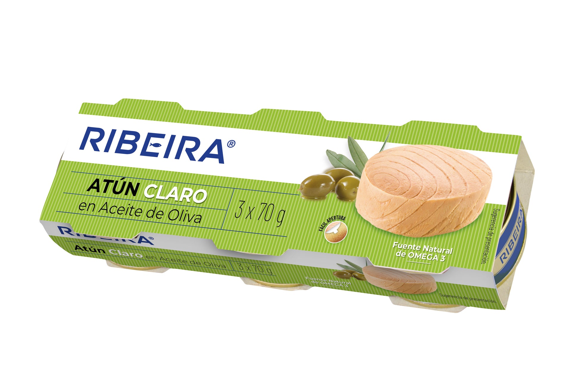 Atun claro aceite de oliva Ribeira p3 52g escurr