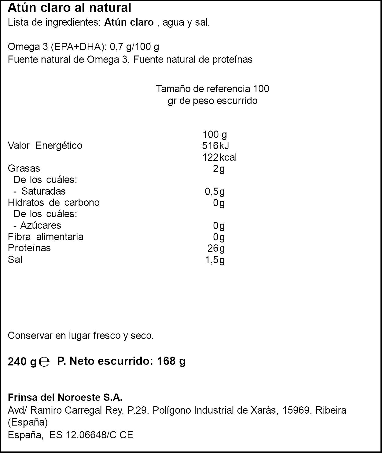 Atun claro natural ro-80 Ribeira p3 80g escurr