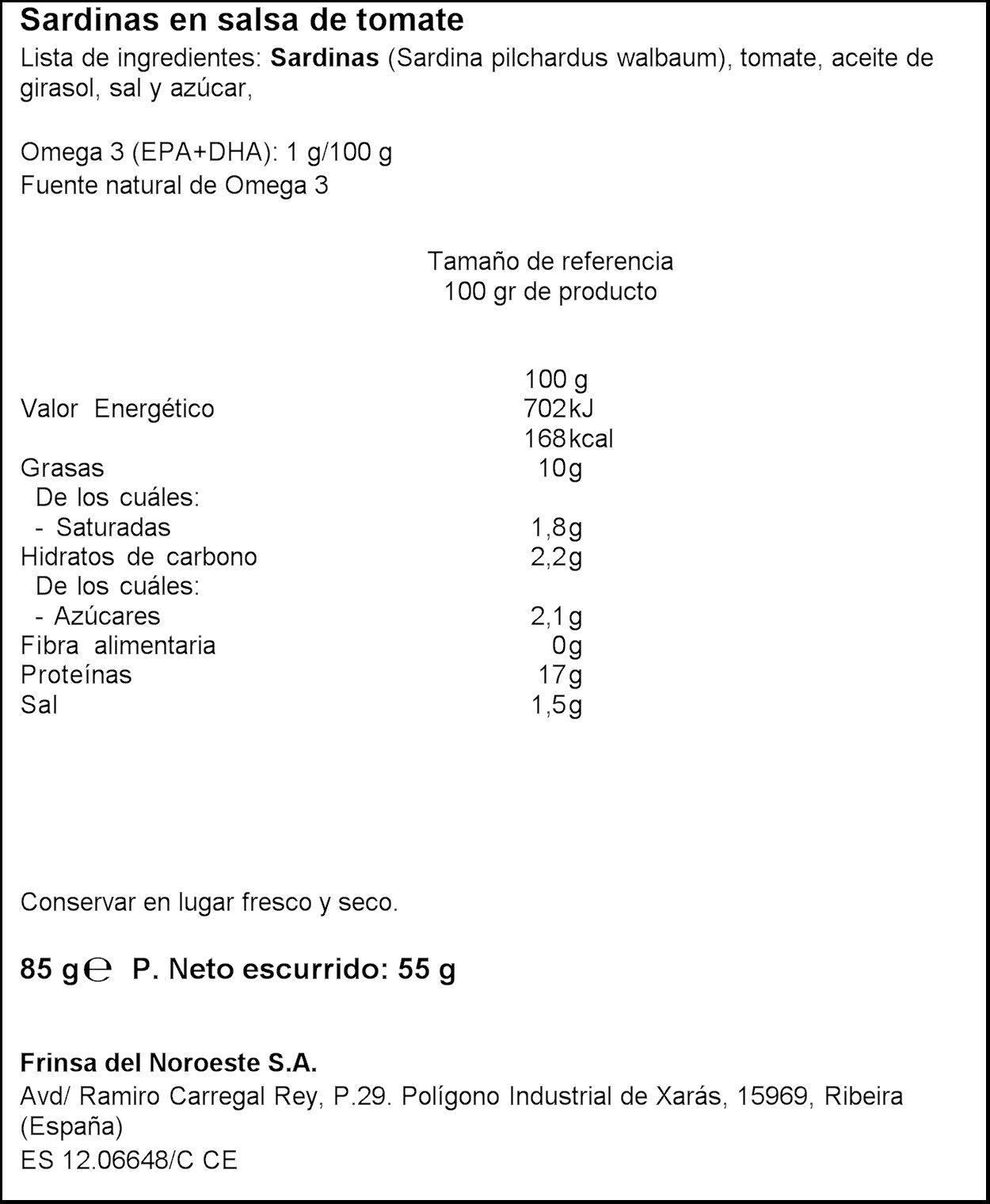 Sardinillas tomate rr-90 lata Ribeira 55g escurr