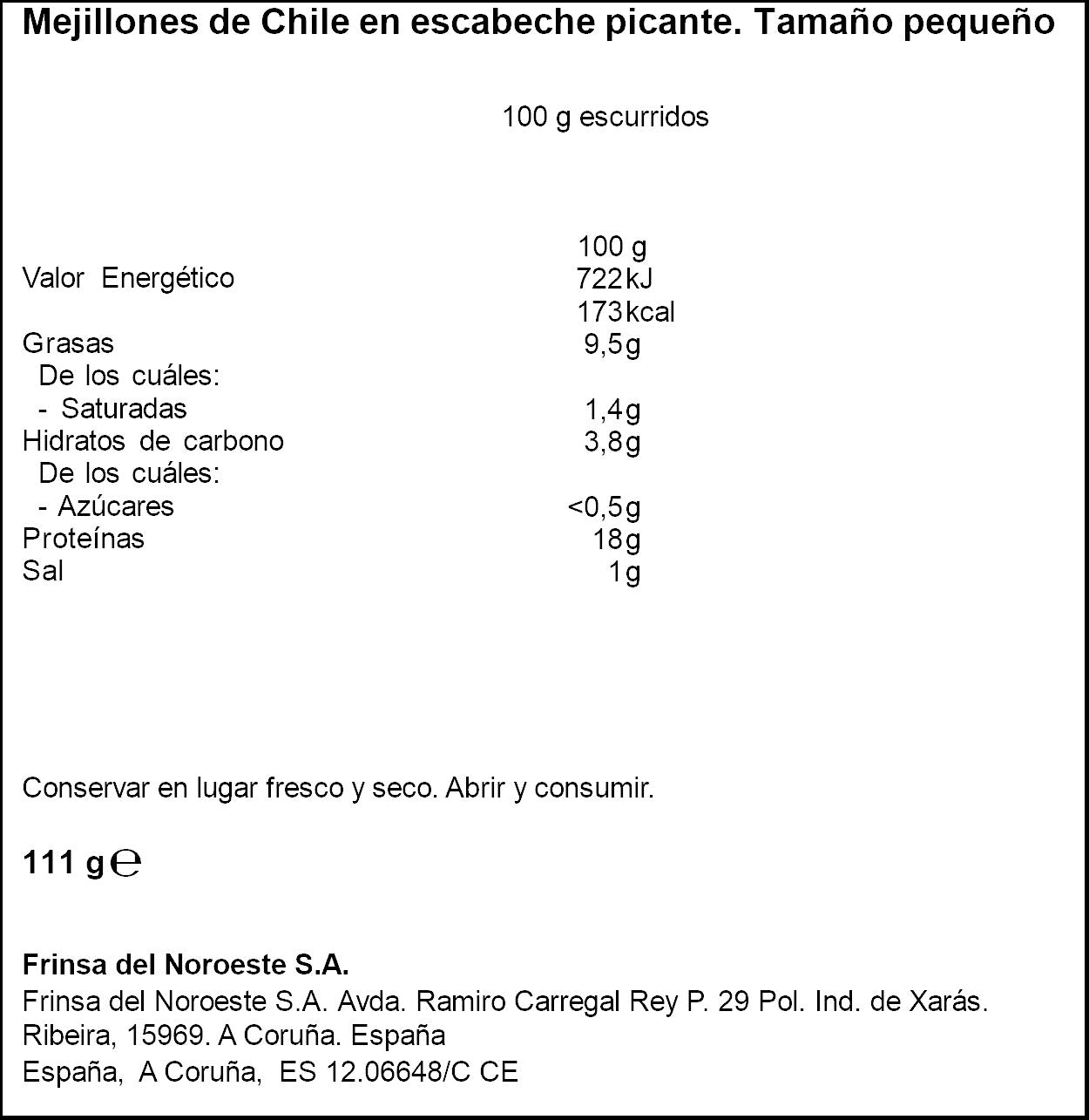 Mejillón de chile picante rr-120 Ribeira 69g escurr