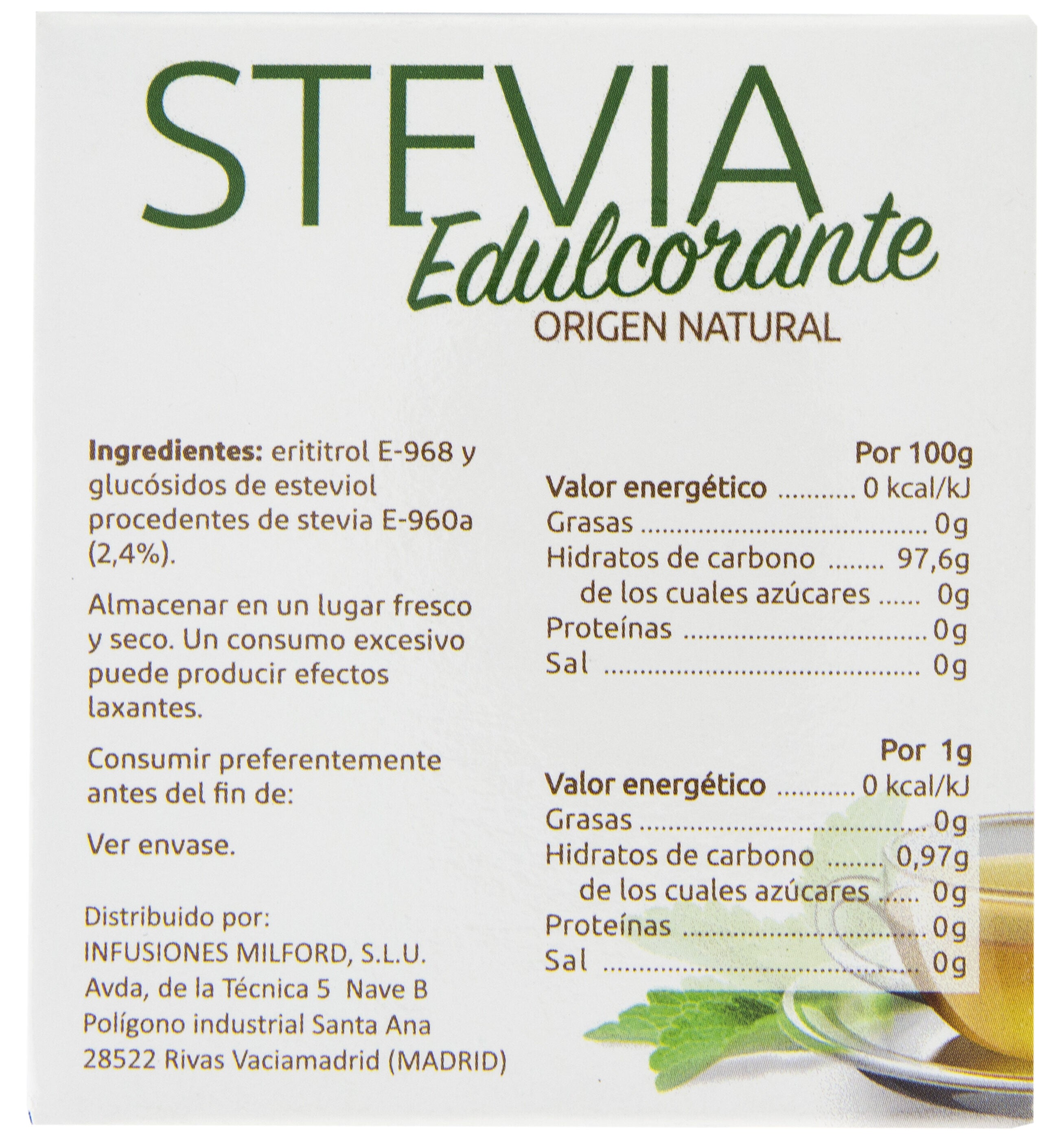 Edulcorante stevia sobres Sukalina p60 1g/u