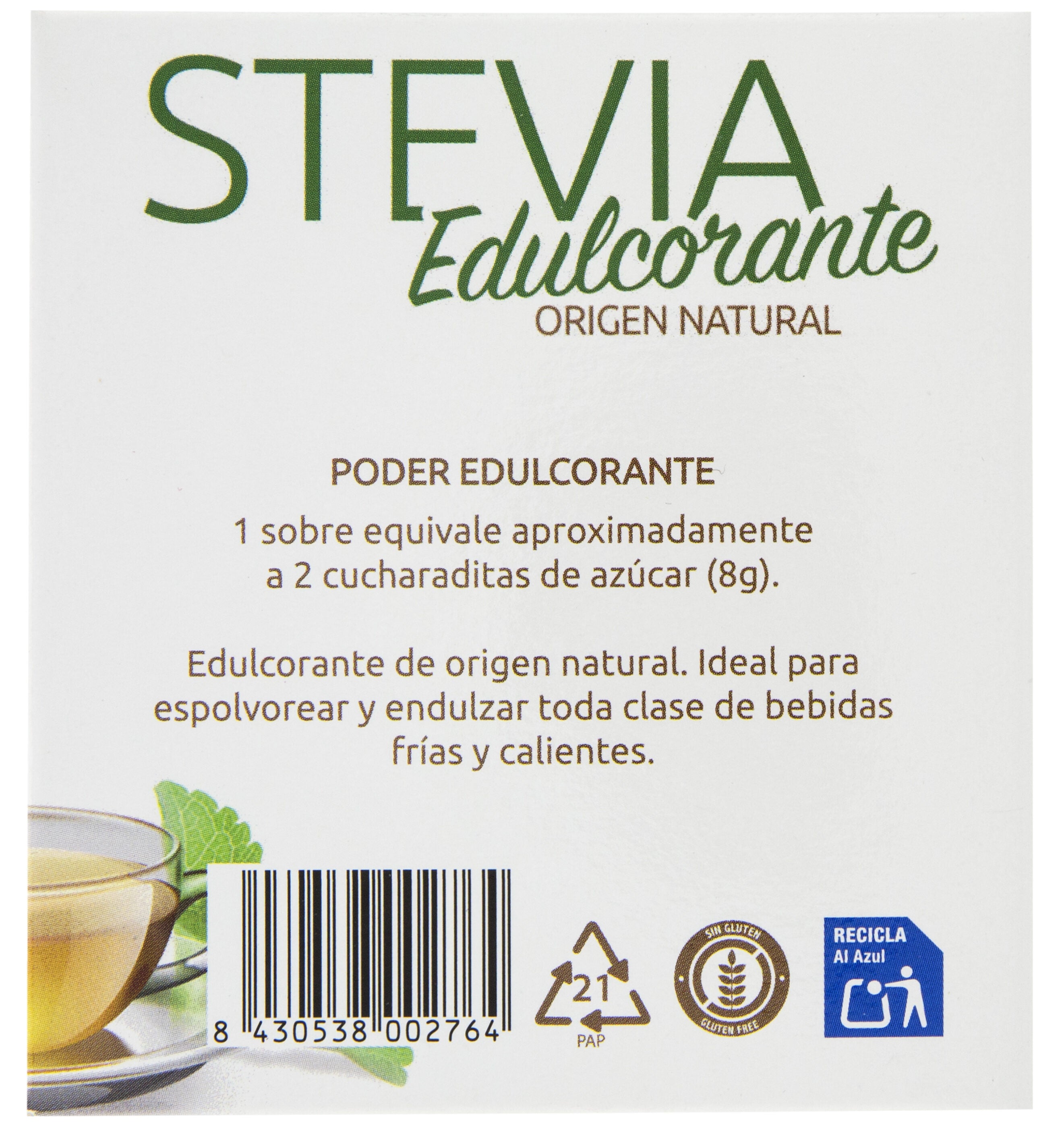Edulcorante stevia sobres Sukalina p60 1g/u