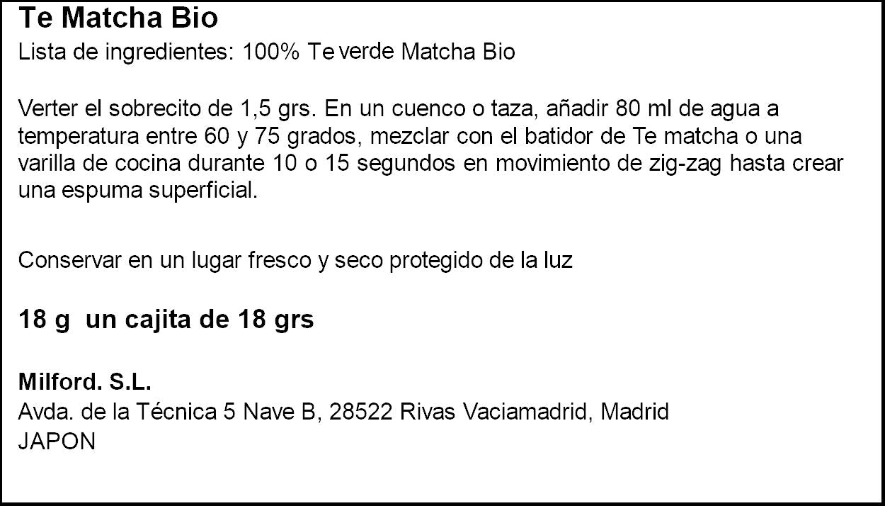 Te matcha bio Undercover p12 18g