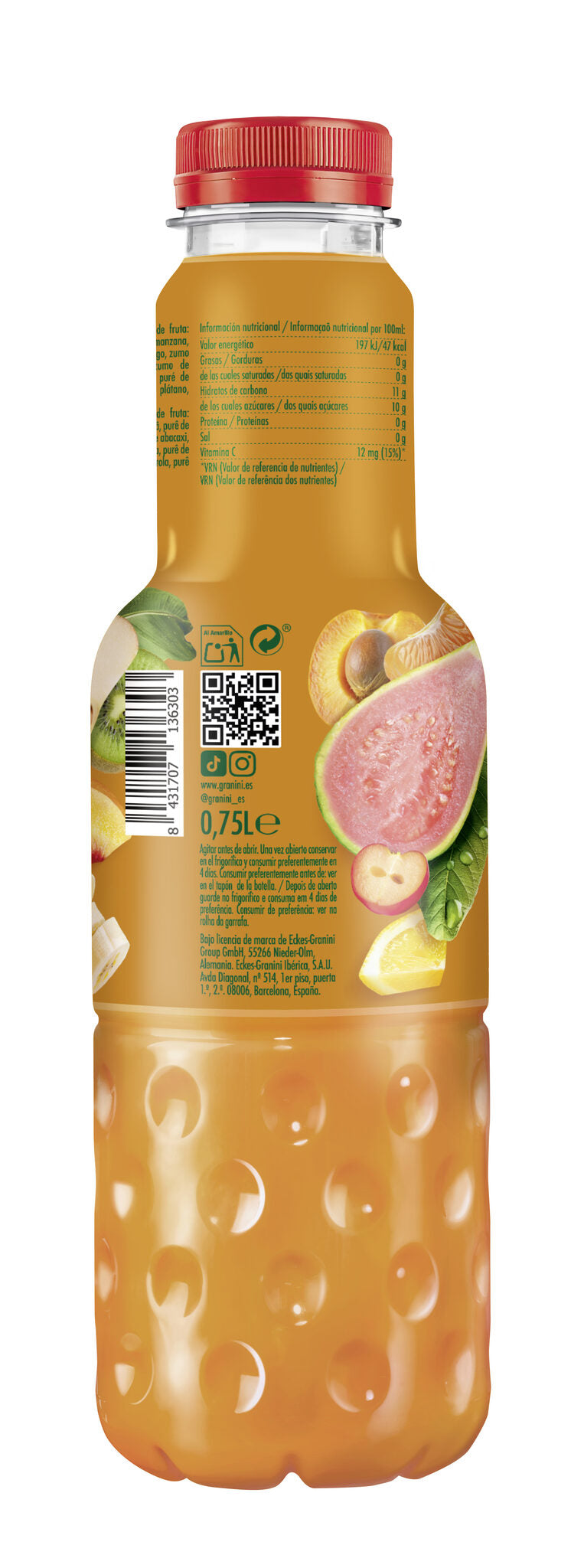 Zumo 100% exprimido multifrutas c/acerola Granini 750ml