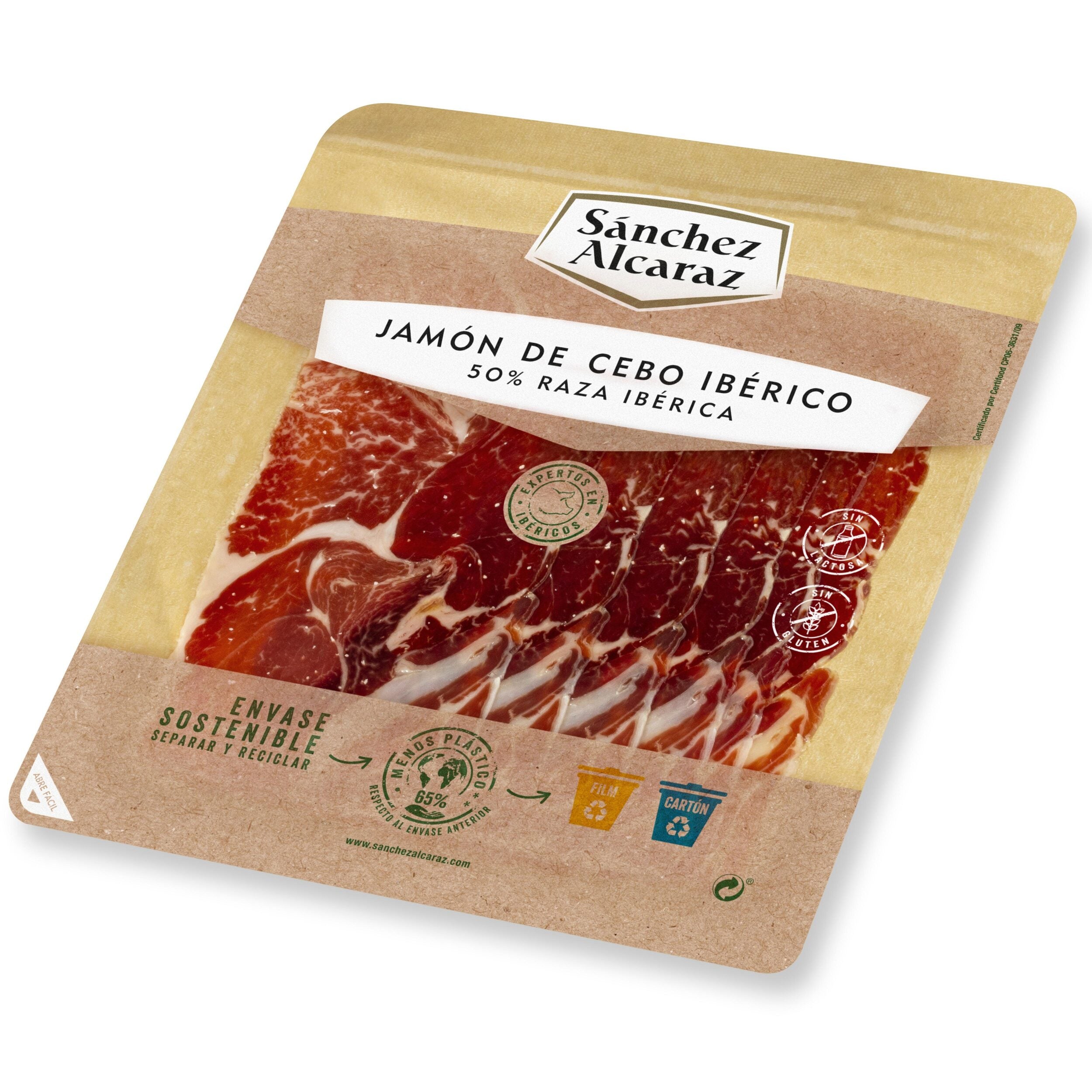 Jamon cebo iberico 50% raza iberica lonchas Sánchez Alcaraz 100g