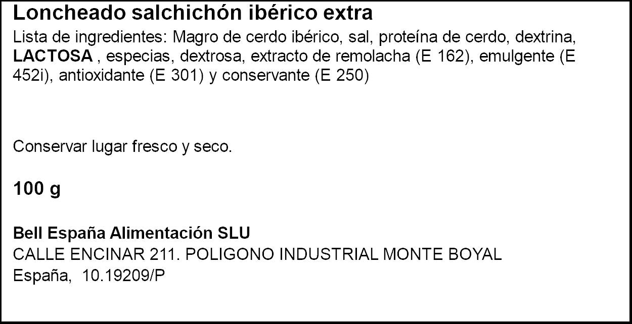 Salchichon iberico extra lonchas Sánchez Alcaraz 100g