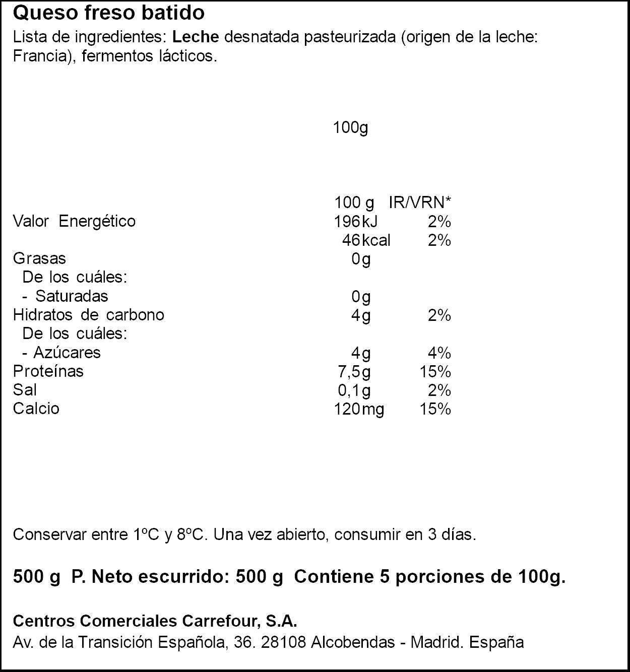 Queso fresco batido 0% Margui 500g