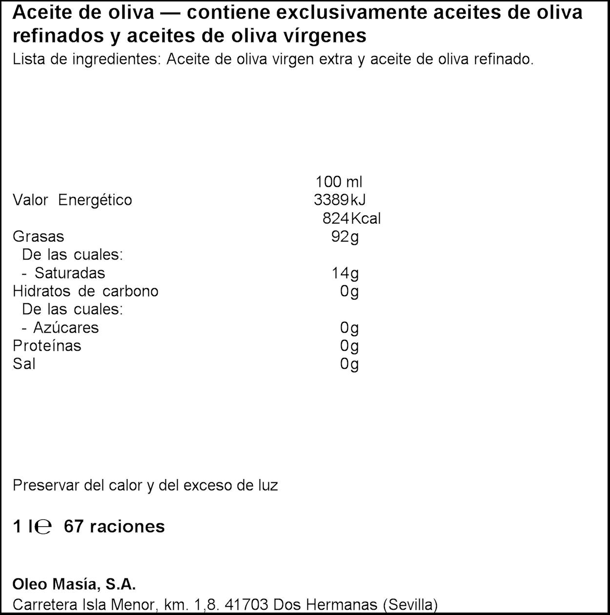 Aceite oliva intenso 1º sumum la masía 1l