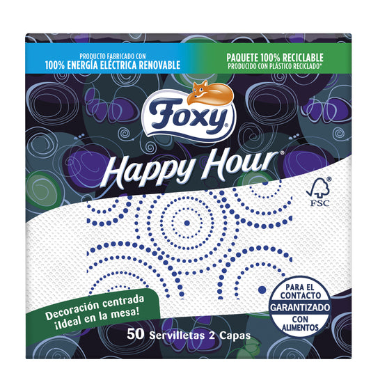 Servilletas happy hour Foxy 50u La Despensa