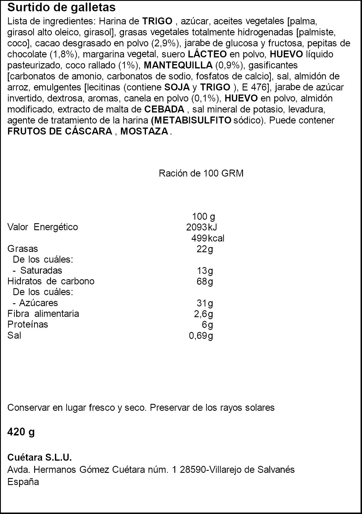 Surtido galletas  Cuétara 420g