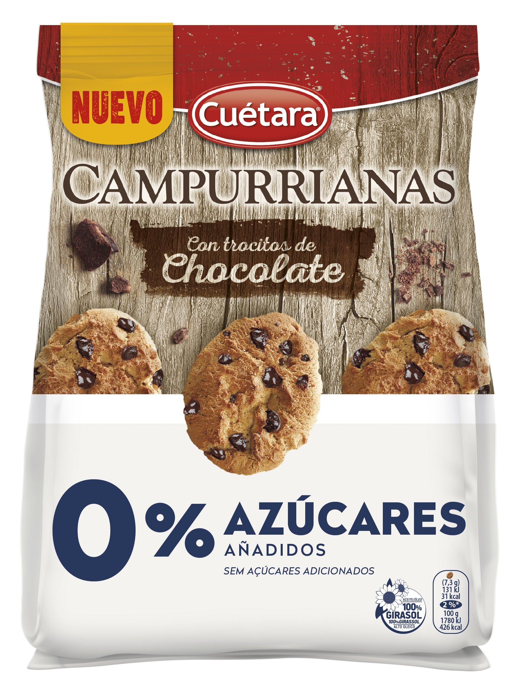 Galletas 0% campurrianas pepitas Cuétara 200g