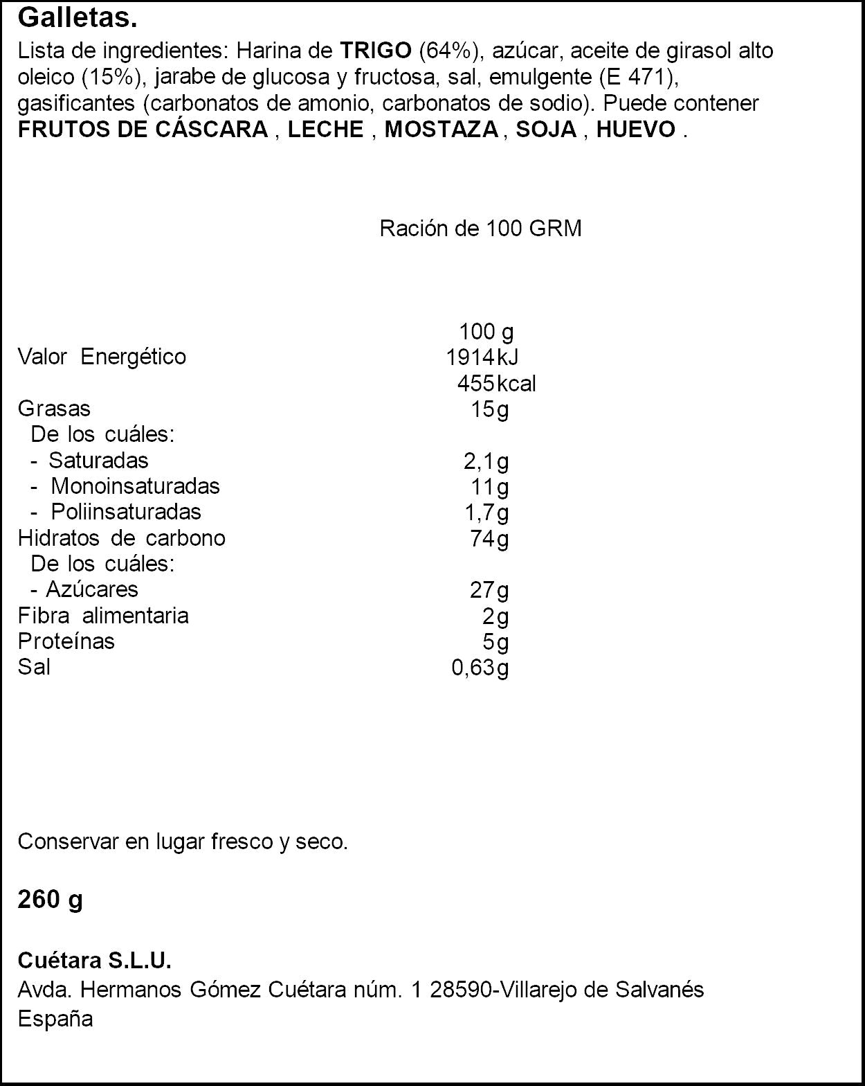 Galletas campurrianas mini Cuétara 260g