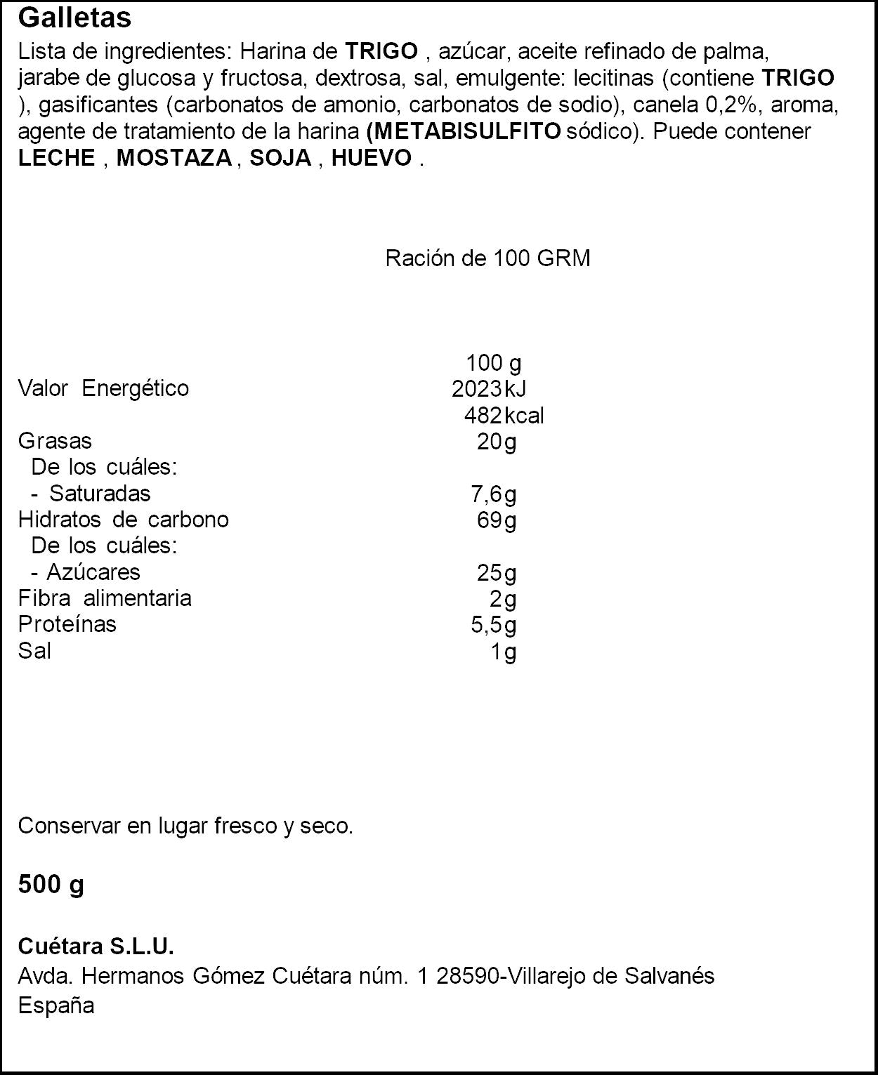 Galletas napolitana Cuétara 426g