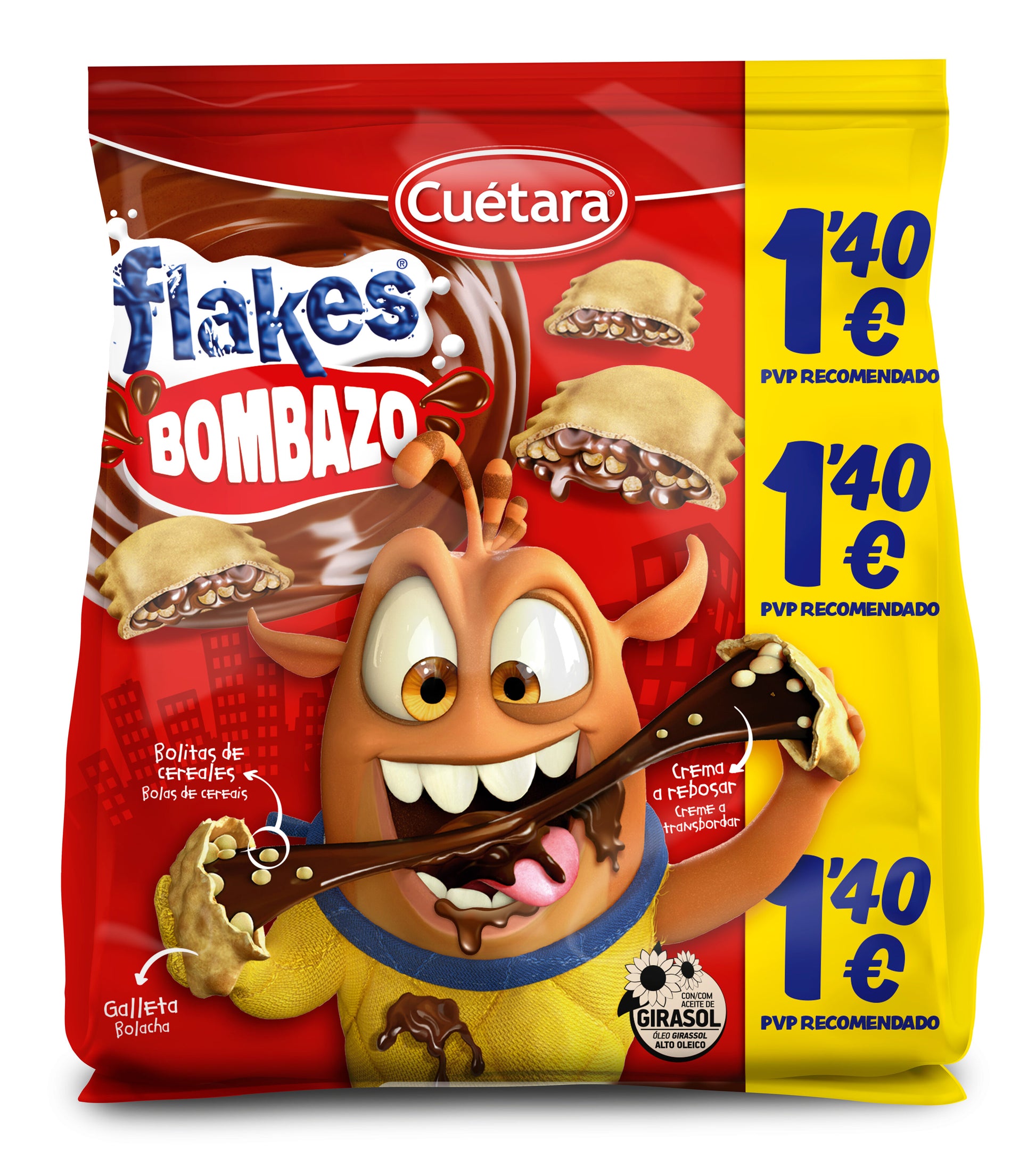 Galletas flakes nocilla Cuétara 120g