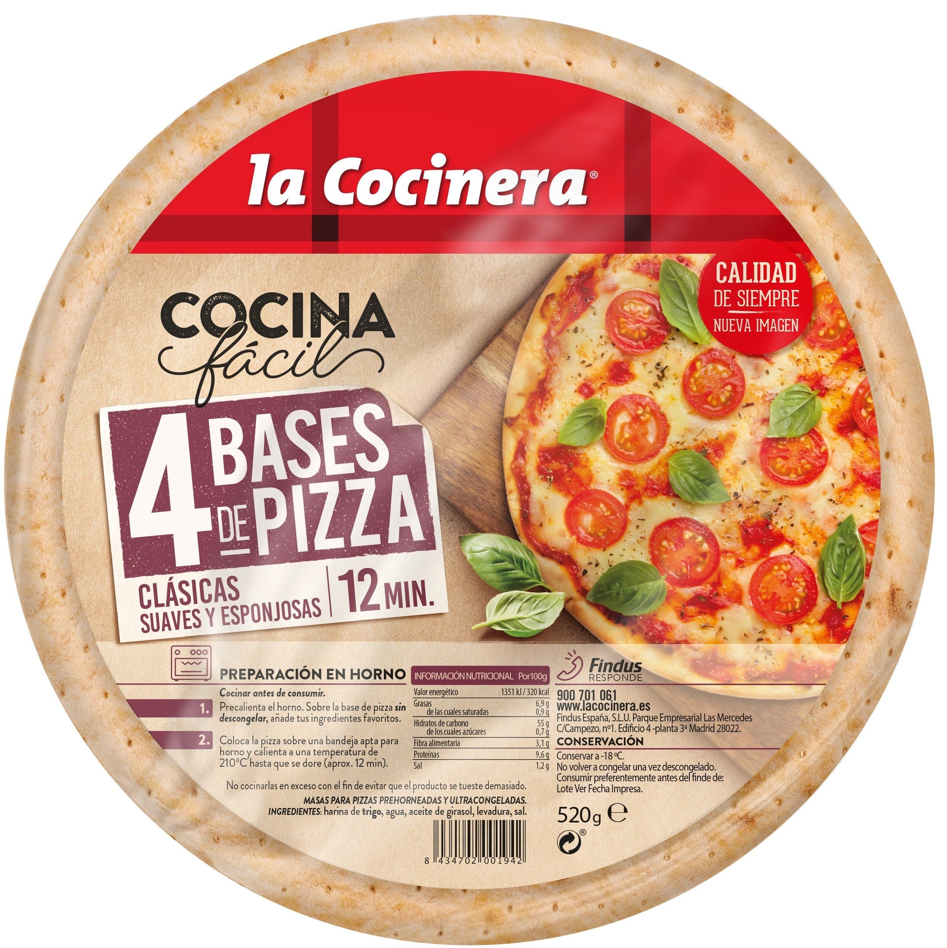 Base pizza  Cocinera p4 520g