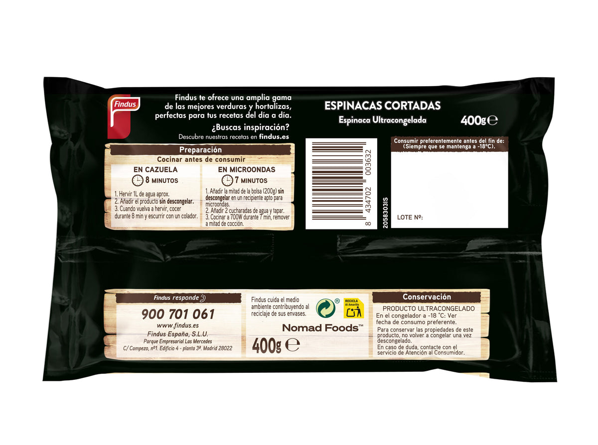 Espinaca cortada Findus 400g