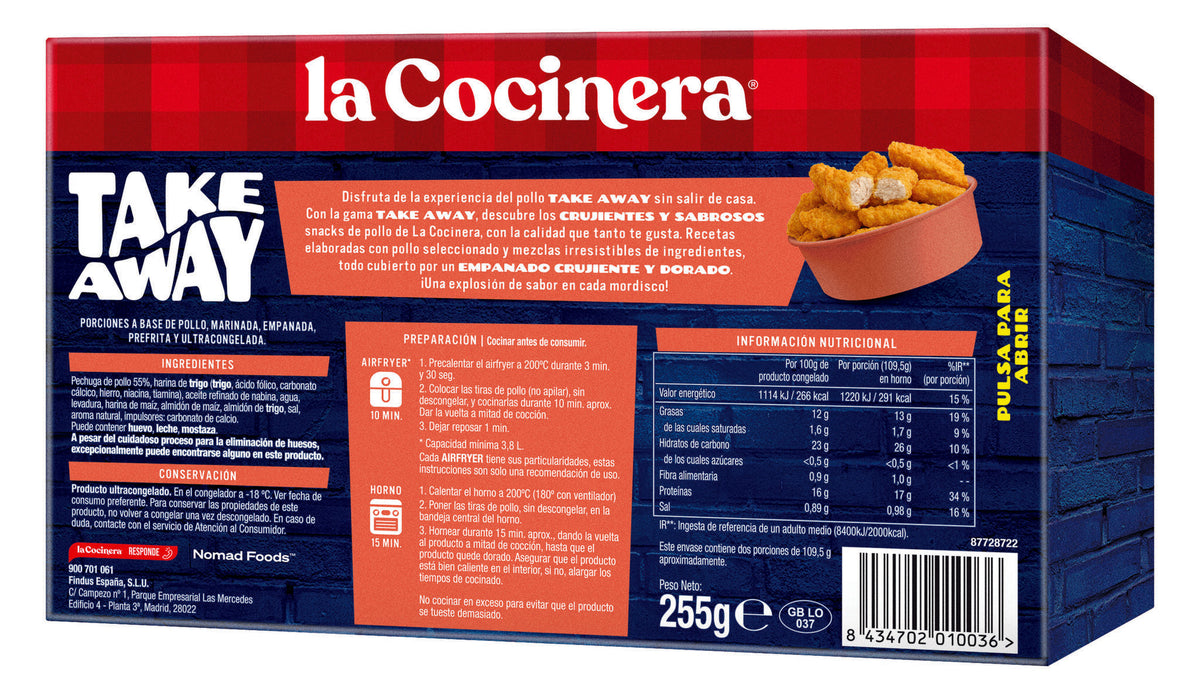 Tiras de pollo estilo americano La cocinera 255g
