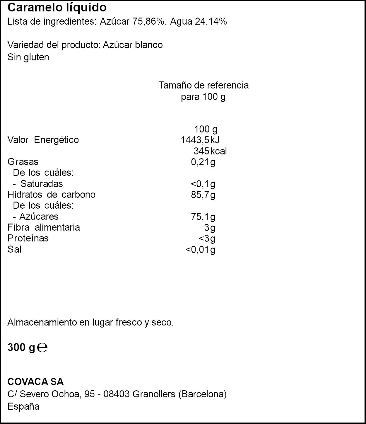 Caramelo líquido Molino real 300g