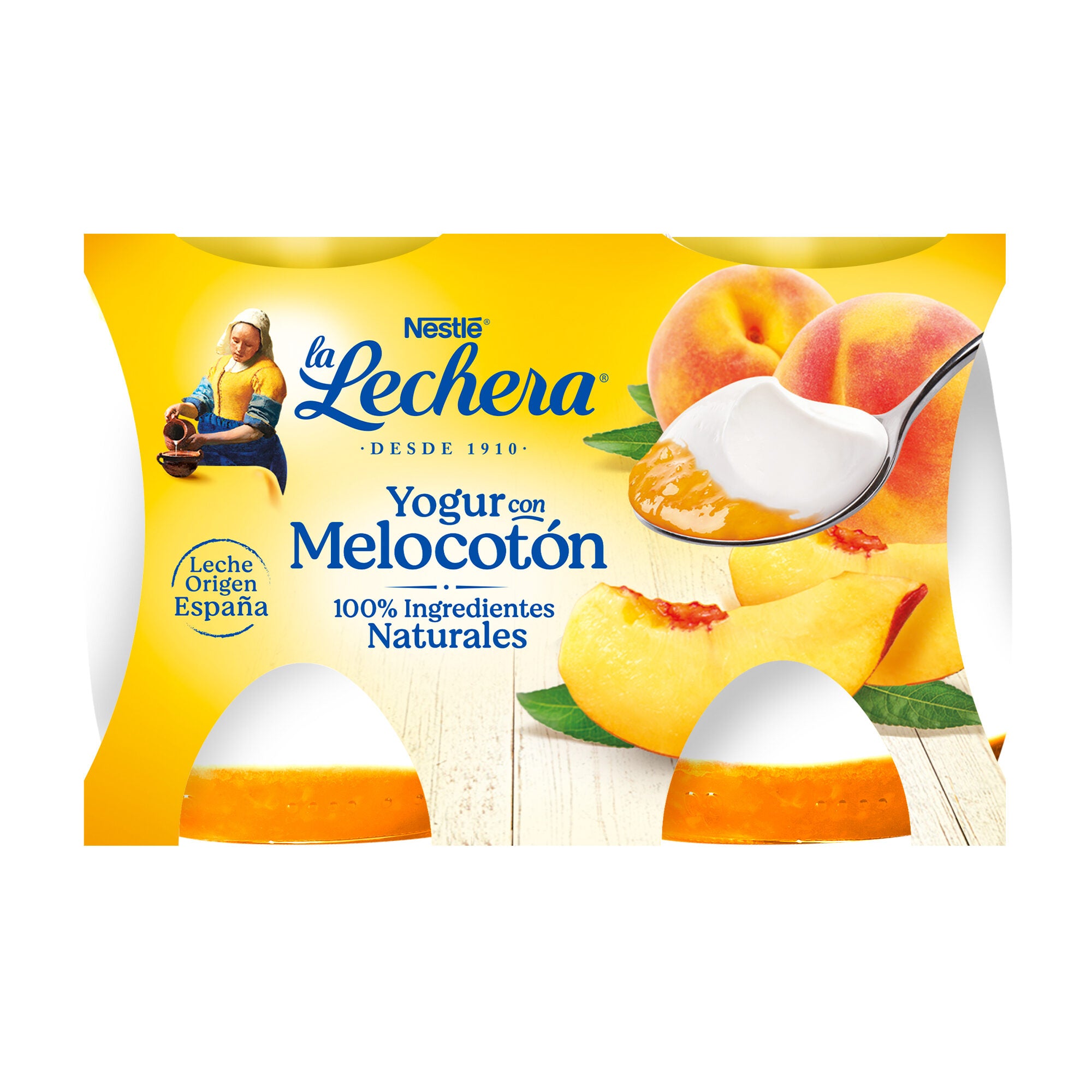 Yogur c/melocoton La lechera Nestle p2 125g/u