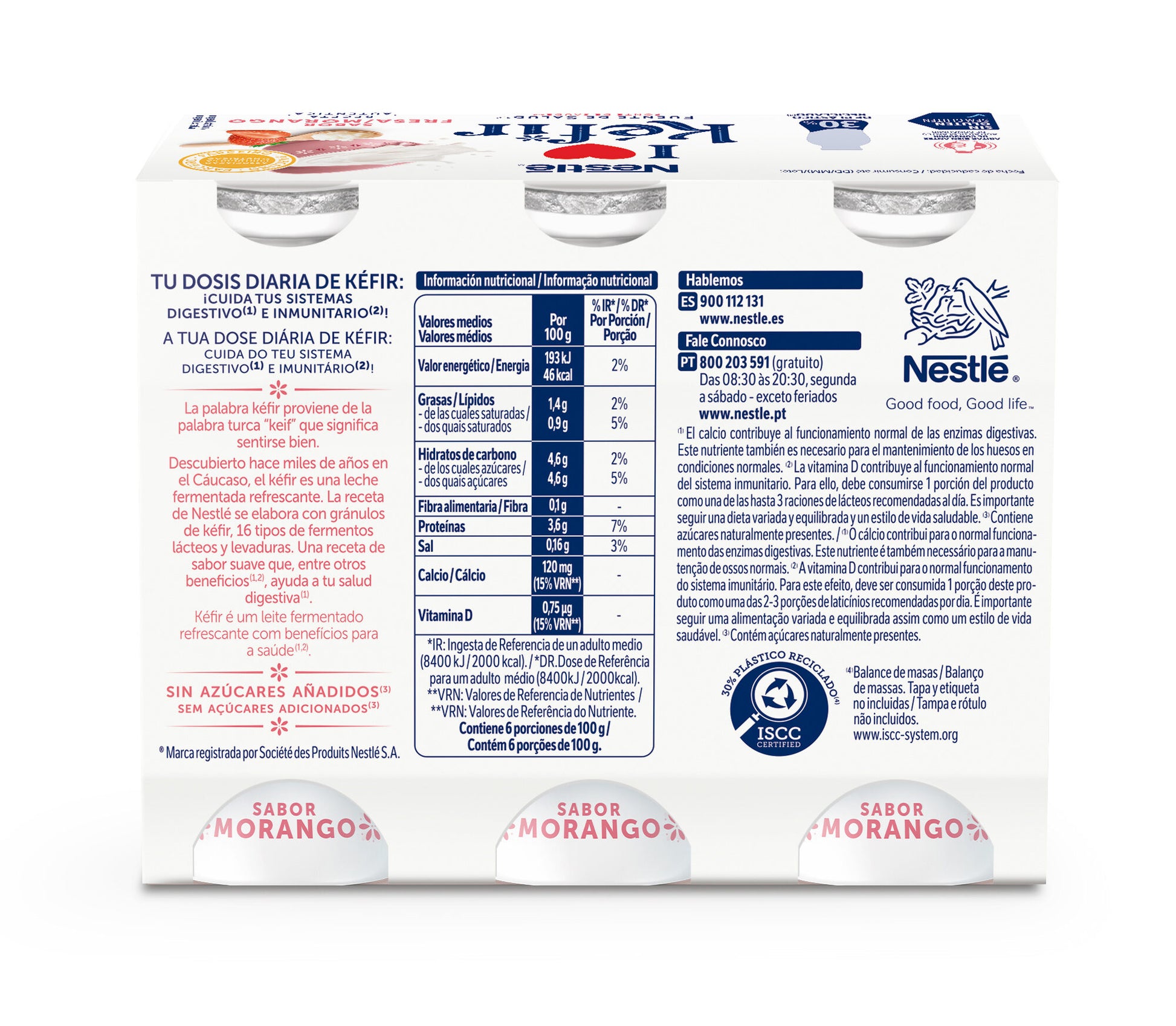 Kefir liquido fresa Nestle p6 100g/u