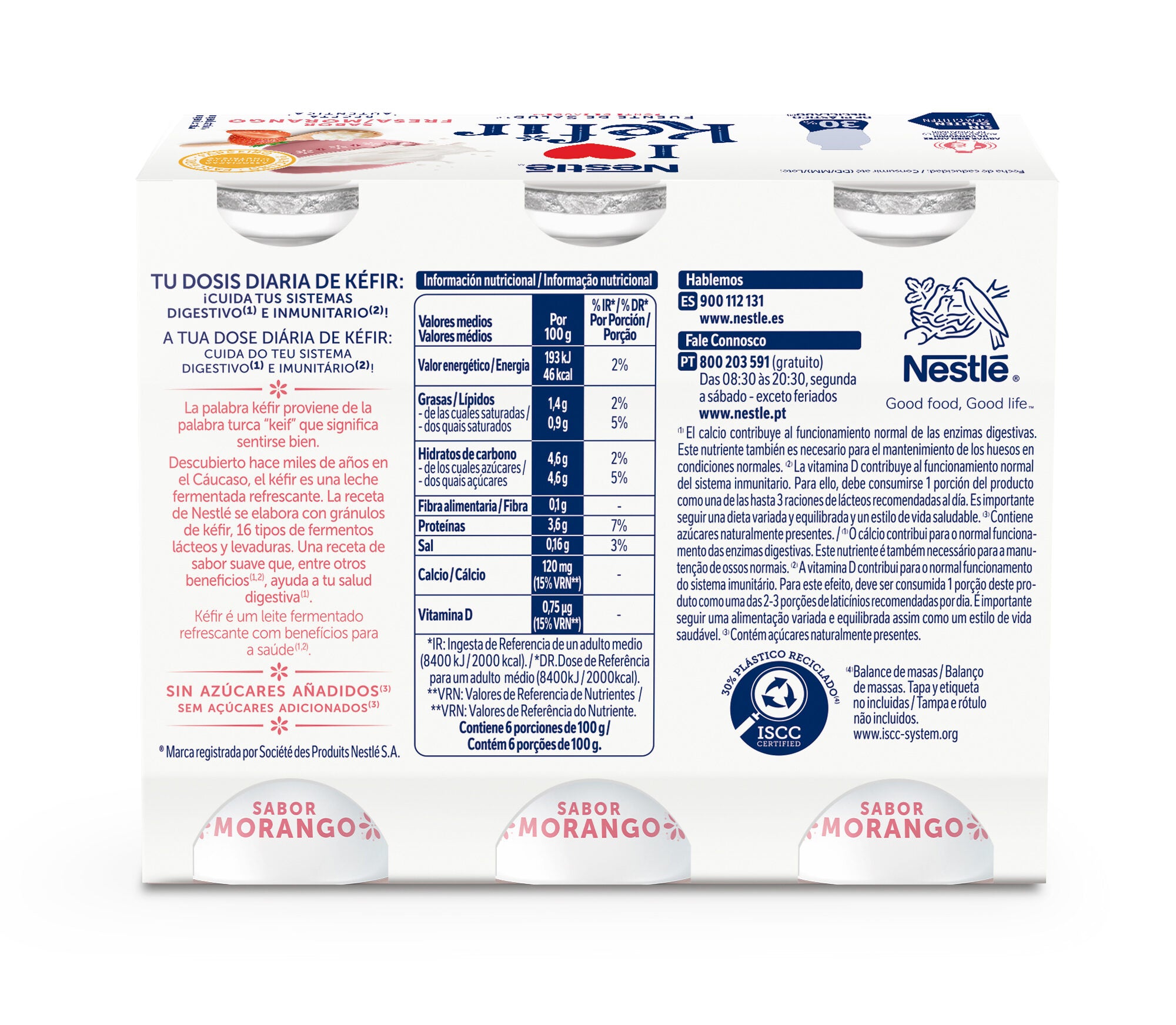 Kefir liquido fresa Nestle p6 100g/u