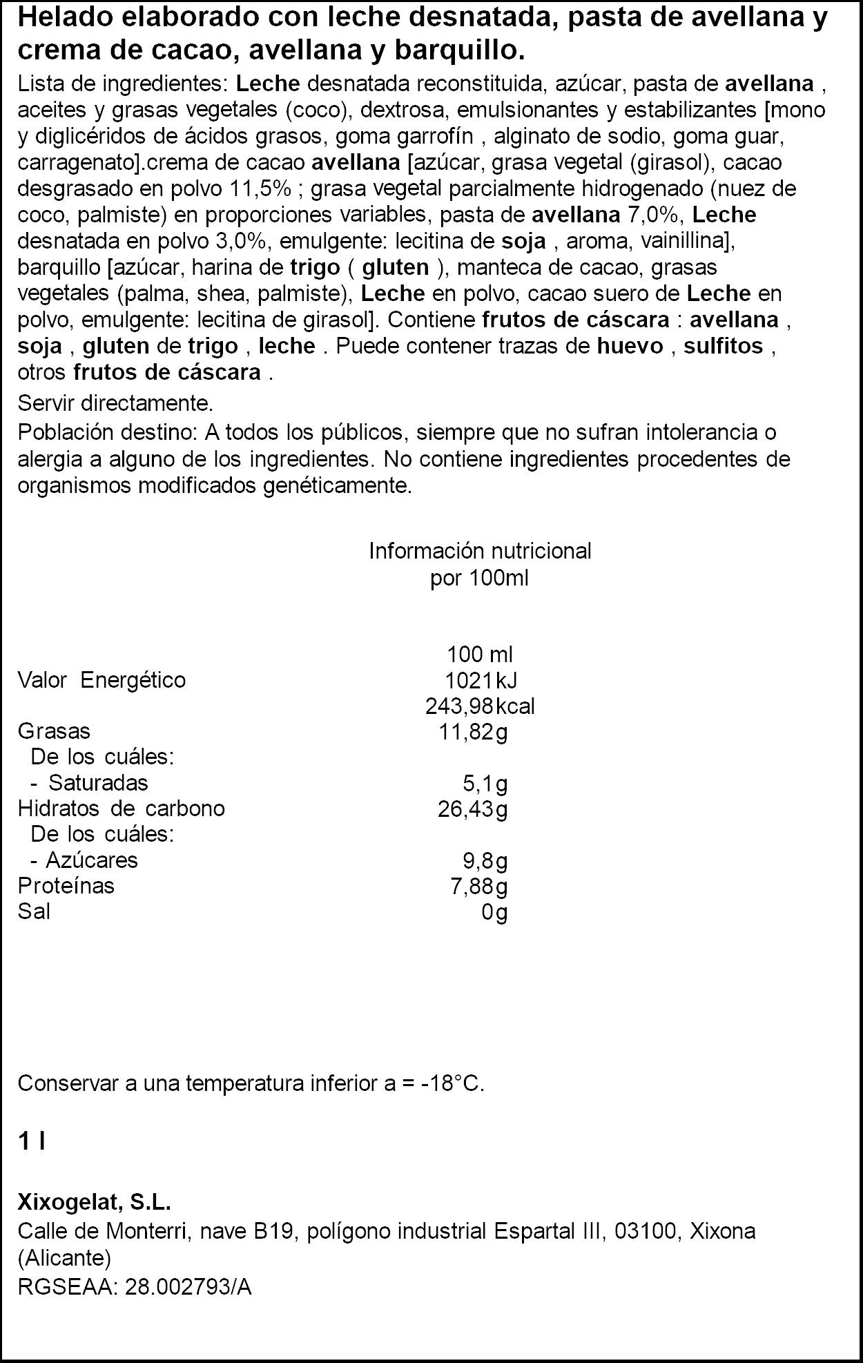 Tarrina bueno bueno Caloret 1l