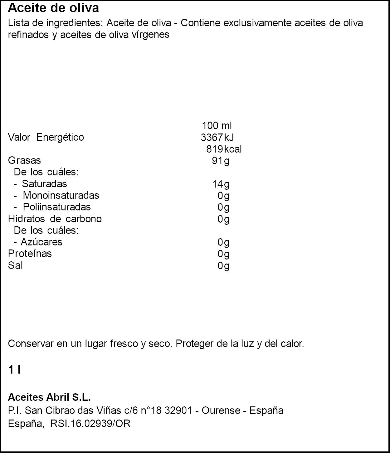 Aceite oliva intenso 1º Abril 1l