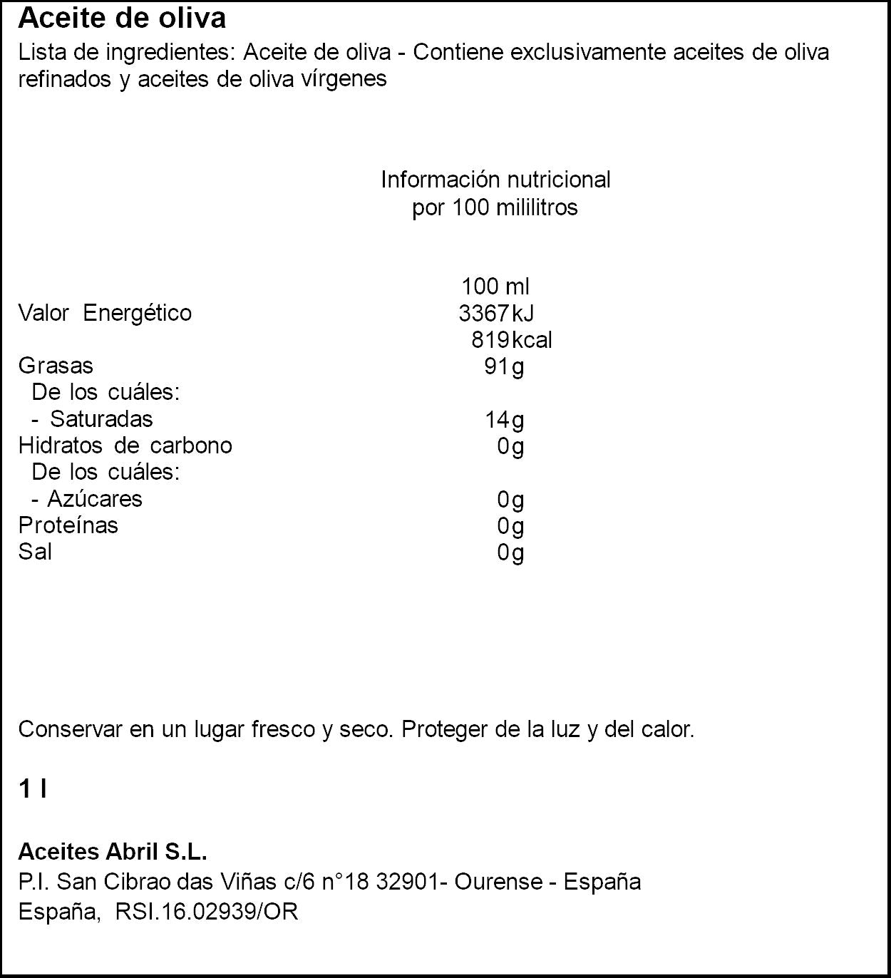 Aceite oliva suave 0.4º Abril 1l