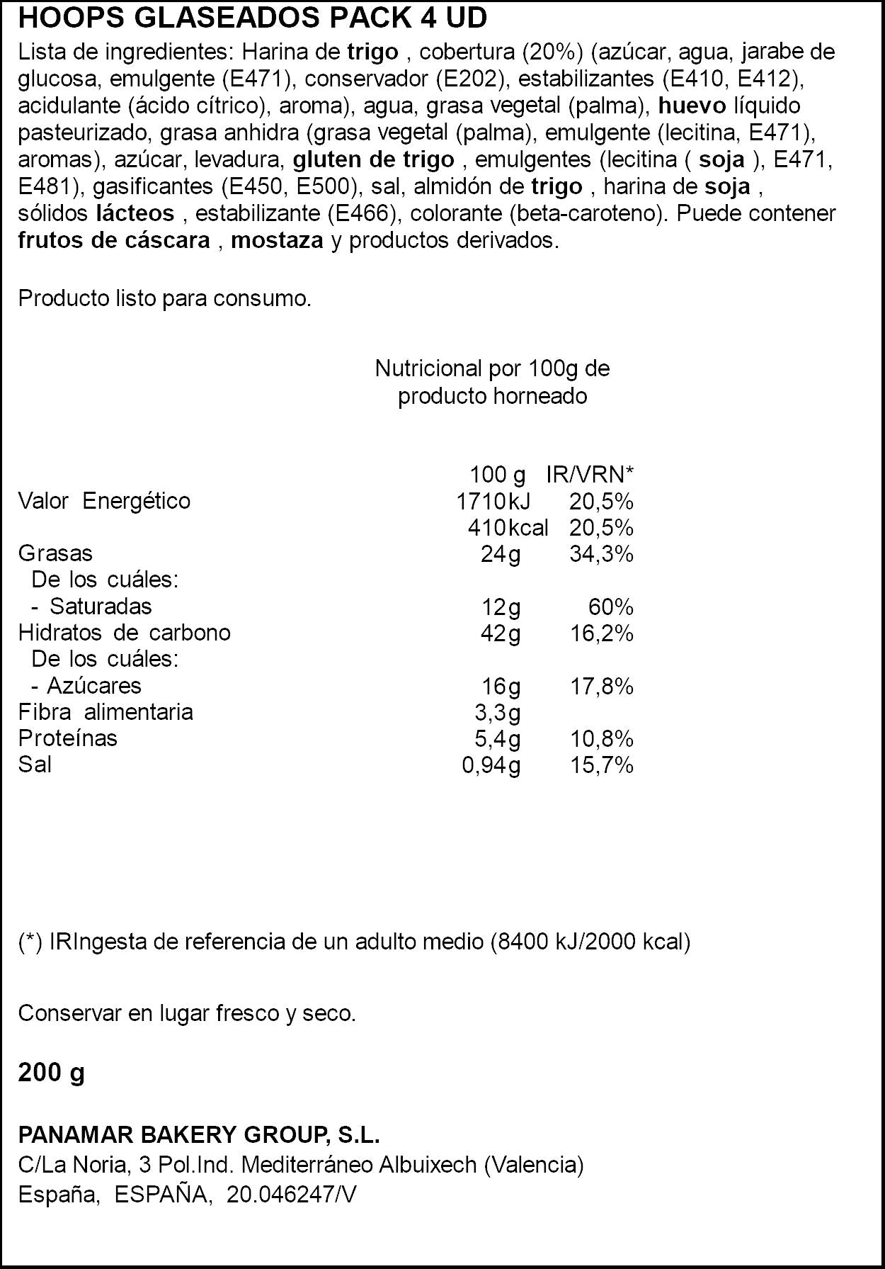 Hoops glaseados p4 200g